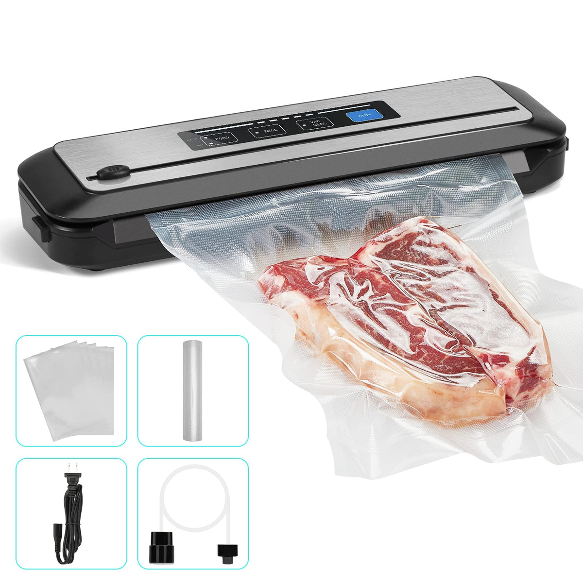 Inkbird Vacuum Sealer Machine With Starter Kit, Automatic Powervac Air Sealing Machine For Food Preservation, Dry & Moist Sealin