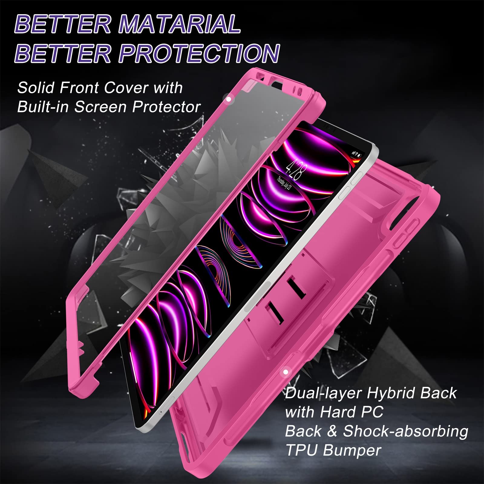 Soke Case For Ipad Pro 11 Inch 2022/2021/2020/2018/Ipad Air 5Th/4Th Generation,Built In Screen Protector   Support 2Nd Apple Pen