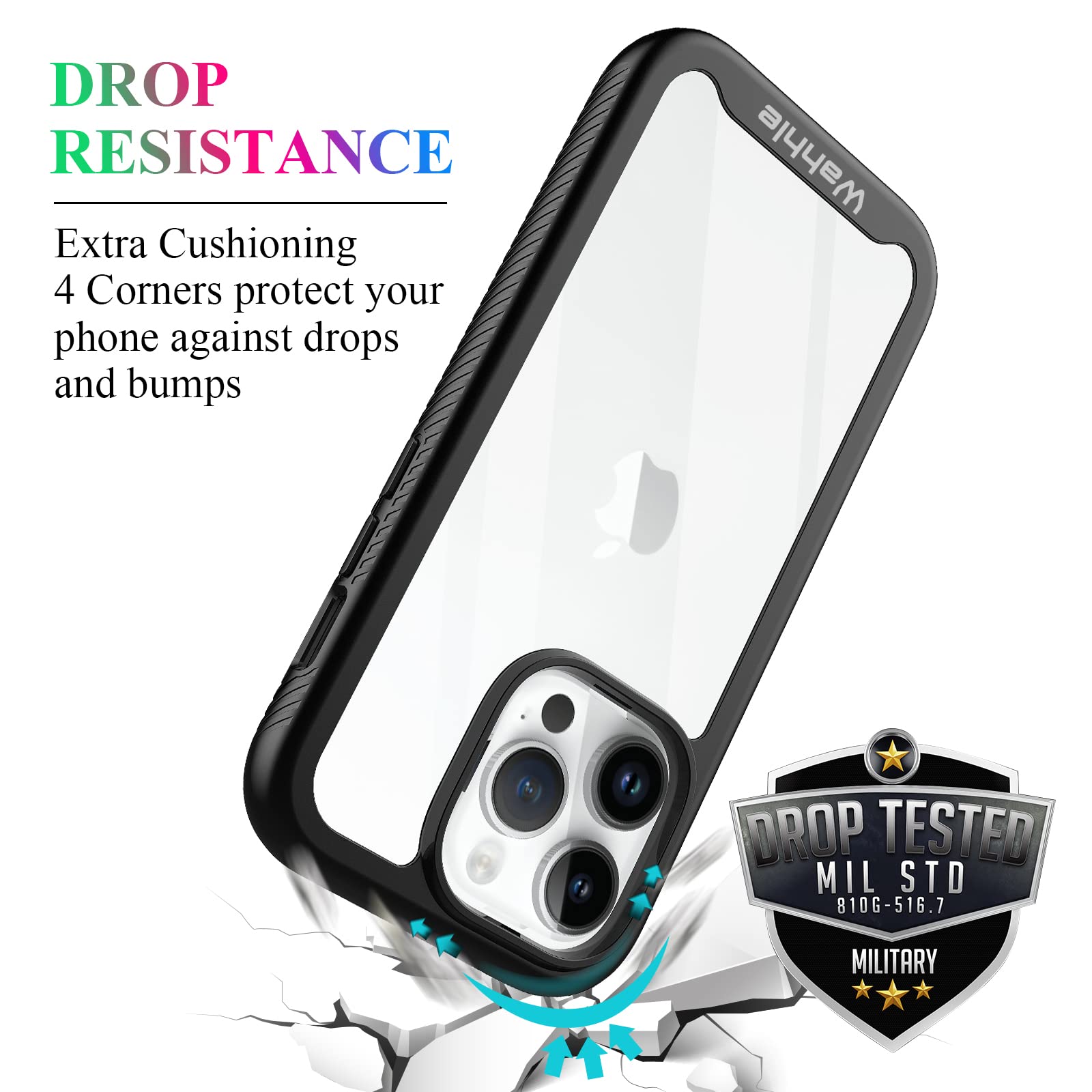 Wahhle Compatible With Iphone 14 Pro Case, Full Body Protection Phone Cover With Screen Protector Built In, Touch Sensitive, Ant