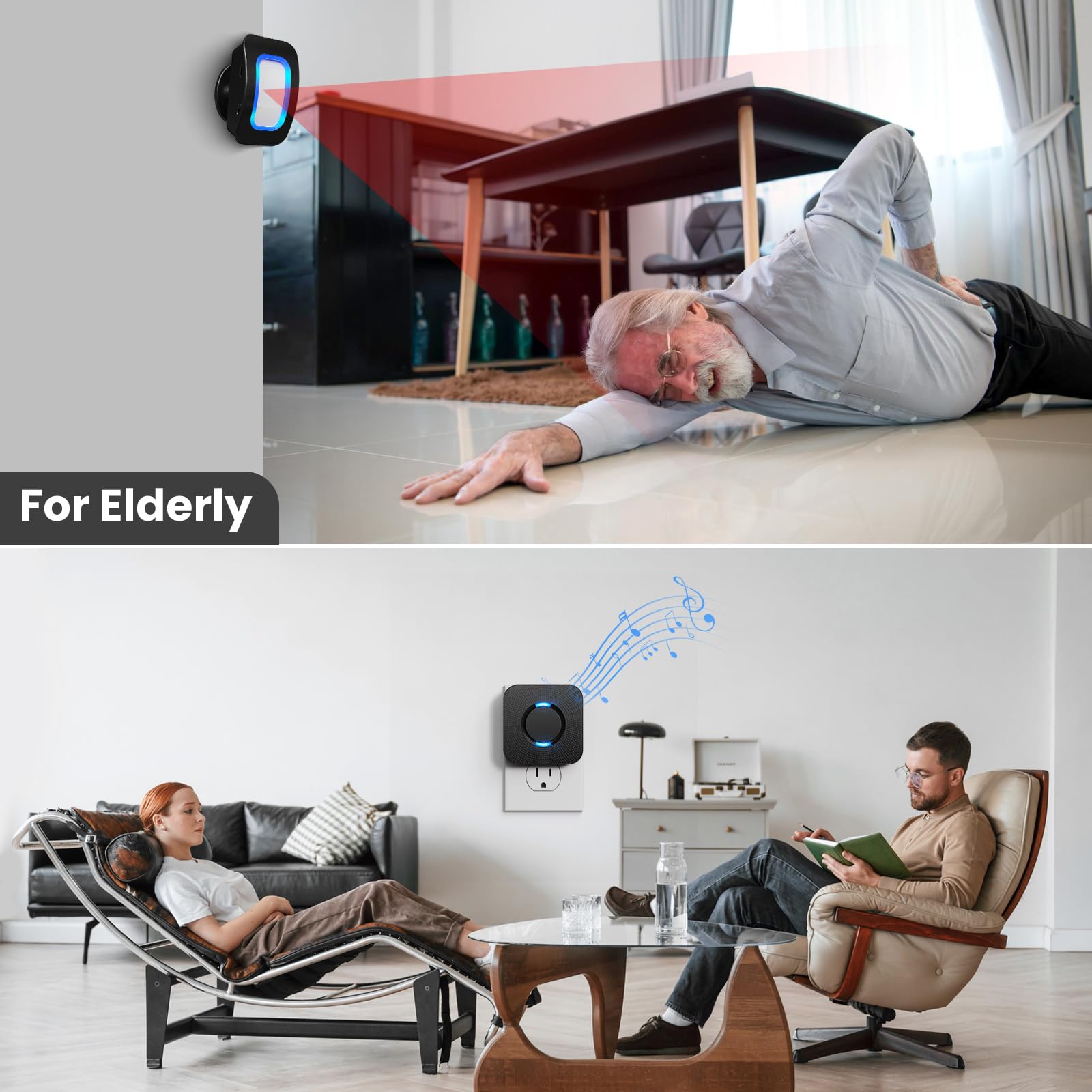 Wireless Motion Sensor Led Light   Motion Detector Alarm Chimes Door Sensor With 500 Ft Range Security Alert Monitor System For