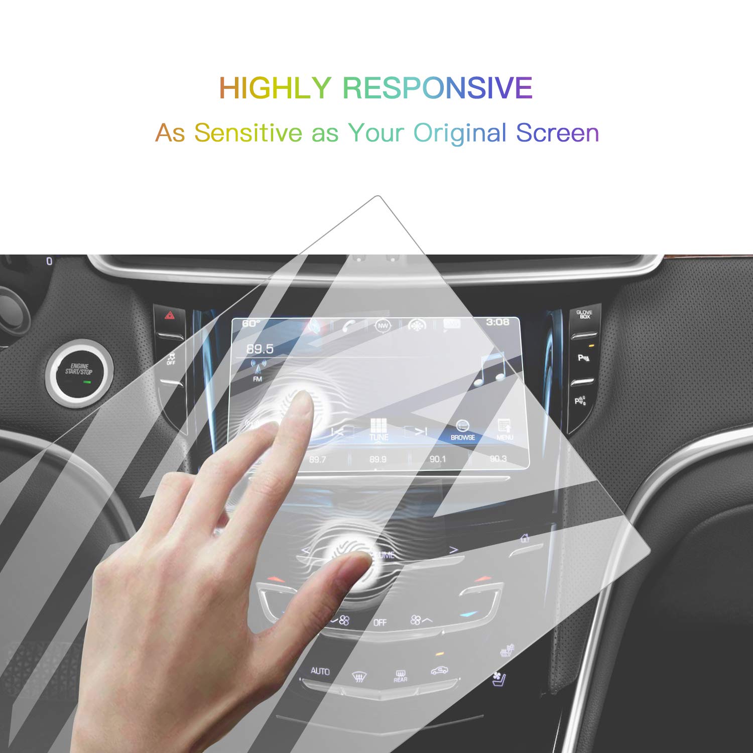 Sktu Screen Protector Foils For 2015 2019 Cadillac Xts Cue Infotainment Interface 8In Navigation Display Tempered Glass 9H Hardness Anti Glare Hd Clear Chevrolet Lcd Gps Touch Screen Protective Film