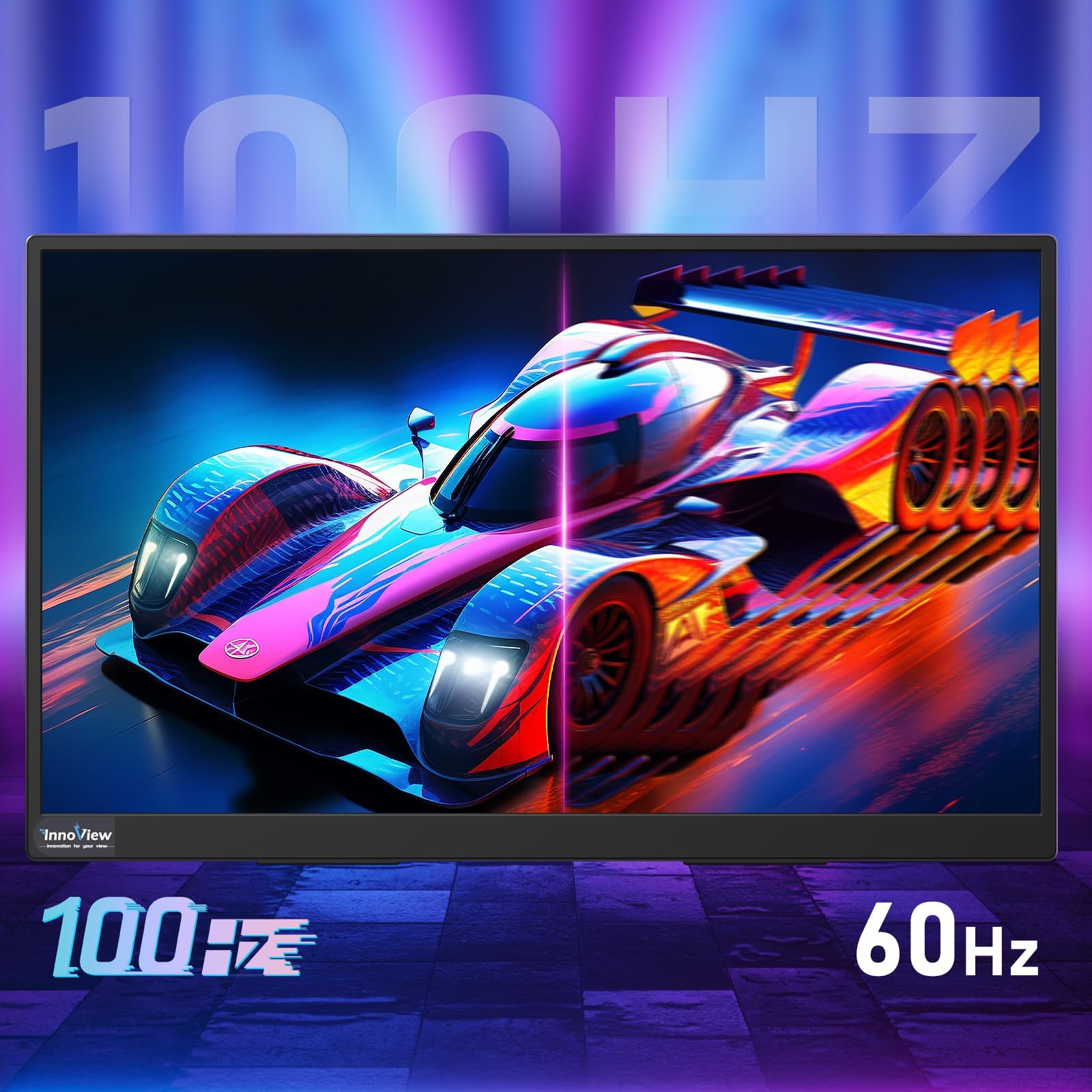 Innoview Portable Monitor 18.5 Inch 100Hz 120% Srgb, 1080P Fhd Ips Large Portable Monitor For Laptop Usb C Hdmi Hdr Travel Monit