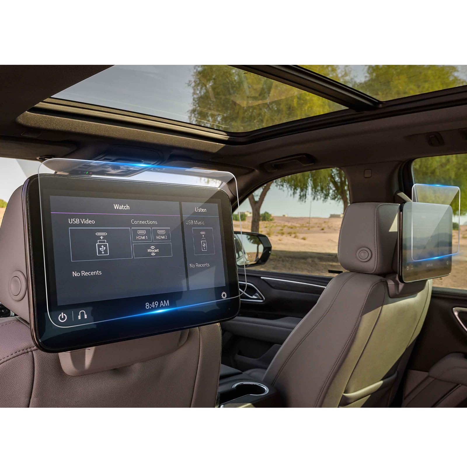 Coleya (2Pack) 2021 2024 2025 Tahoe Screen Protector For Chevrolet Tahoe Rear Seat 12.6 Inch Display, 9H Tempered Glass 2023 202