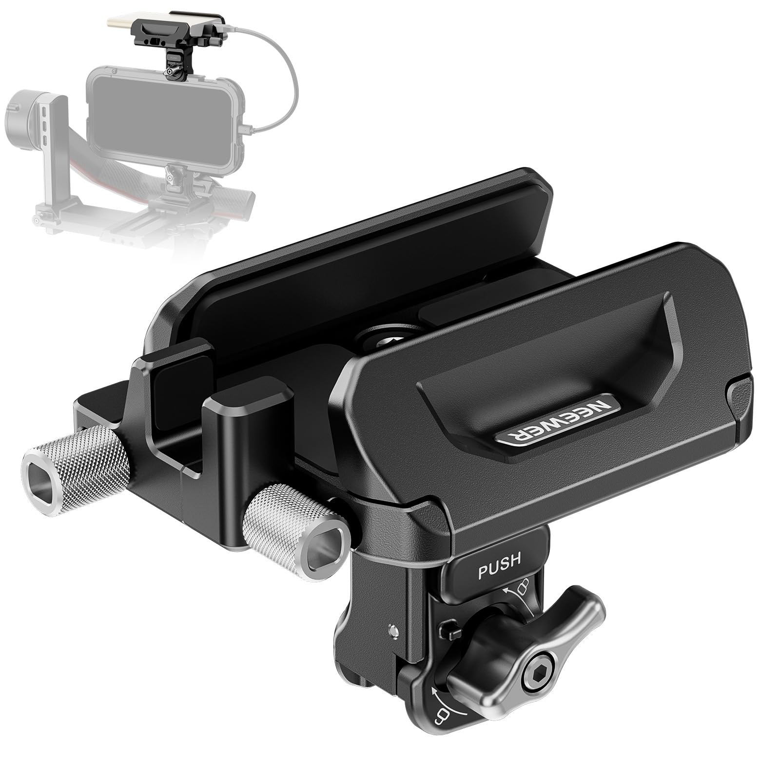 Neewer Ssd Holder 40-65Mm Quick Release Ssd Bracket Mount With Cable Clamp Compatible With Smallrig Phone Cage For 16 Pro Max 15
