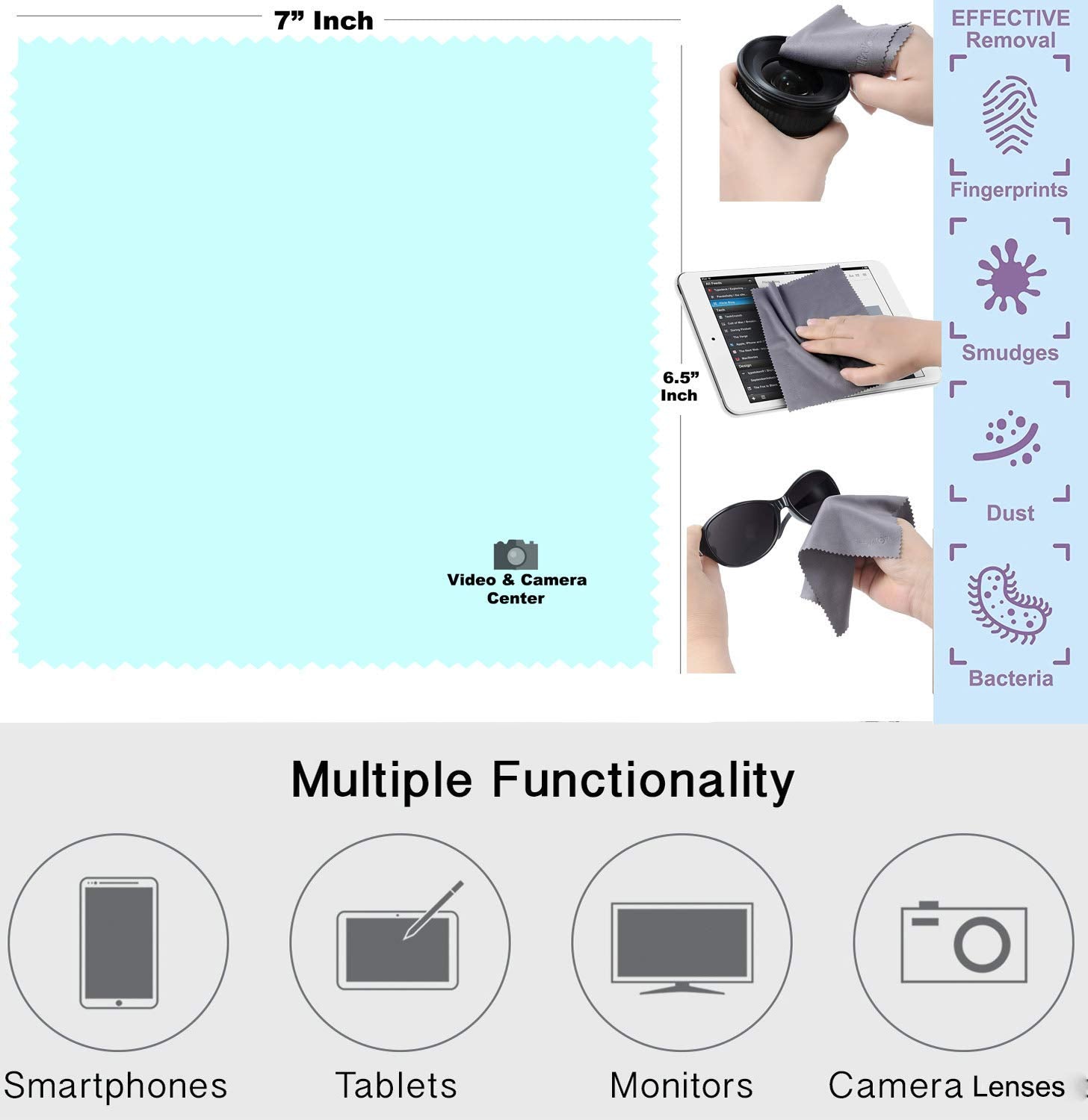 Motorized Vhs C Cassette Adapter For Jvc C P7U Cp6Bku C P6U,Panasonic Pv P1,Rca Vca115 + 1 Vcc113 Micro Fiber Cloth