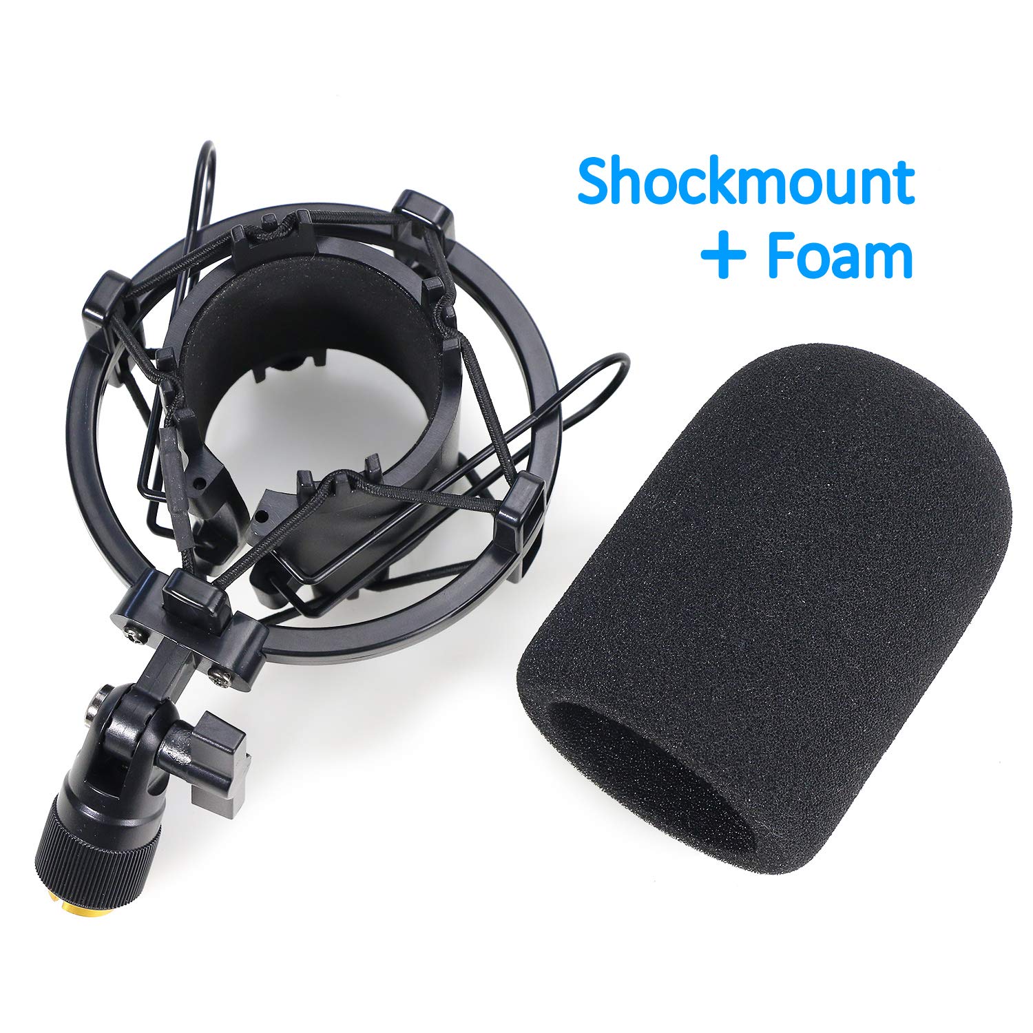 Sunmon At2020 Shock Mount With Windscreen, Shock Mount Stand With Foam Pop Filter For Audio Technica At2020 At2035 At4040 At2020