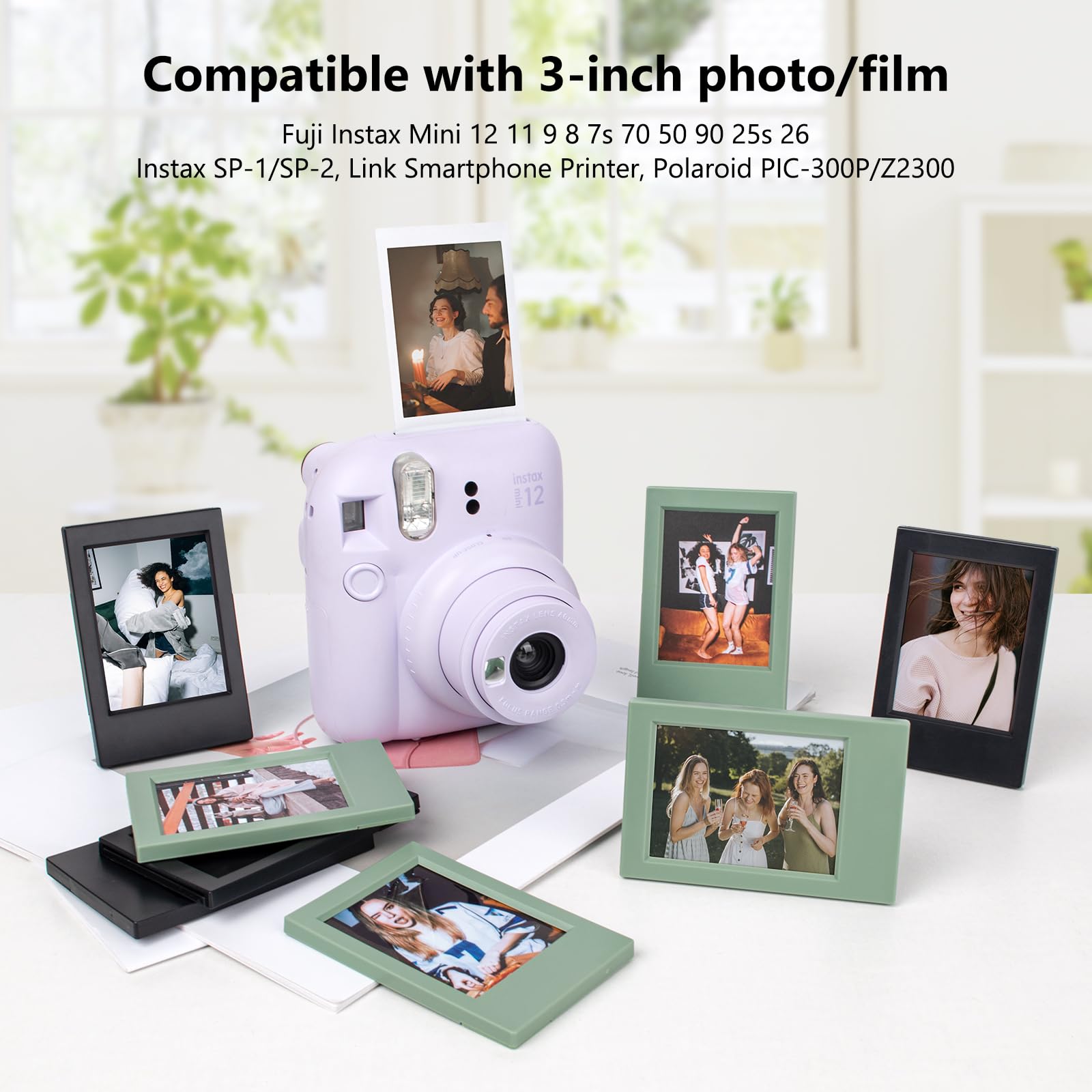 Hiyqin 2X3 Mini Photo Frames With Clear Protective Film   8 Pack Mini Frames Compatible With Fujifilm Instax/Polaroid 2X3 Film
