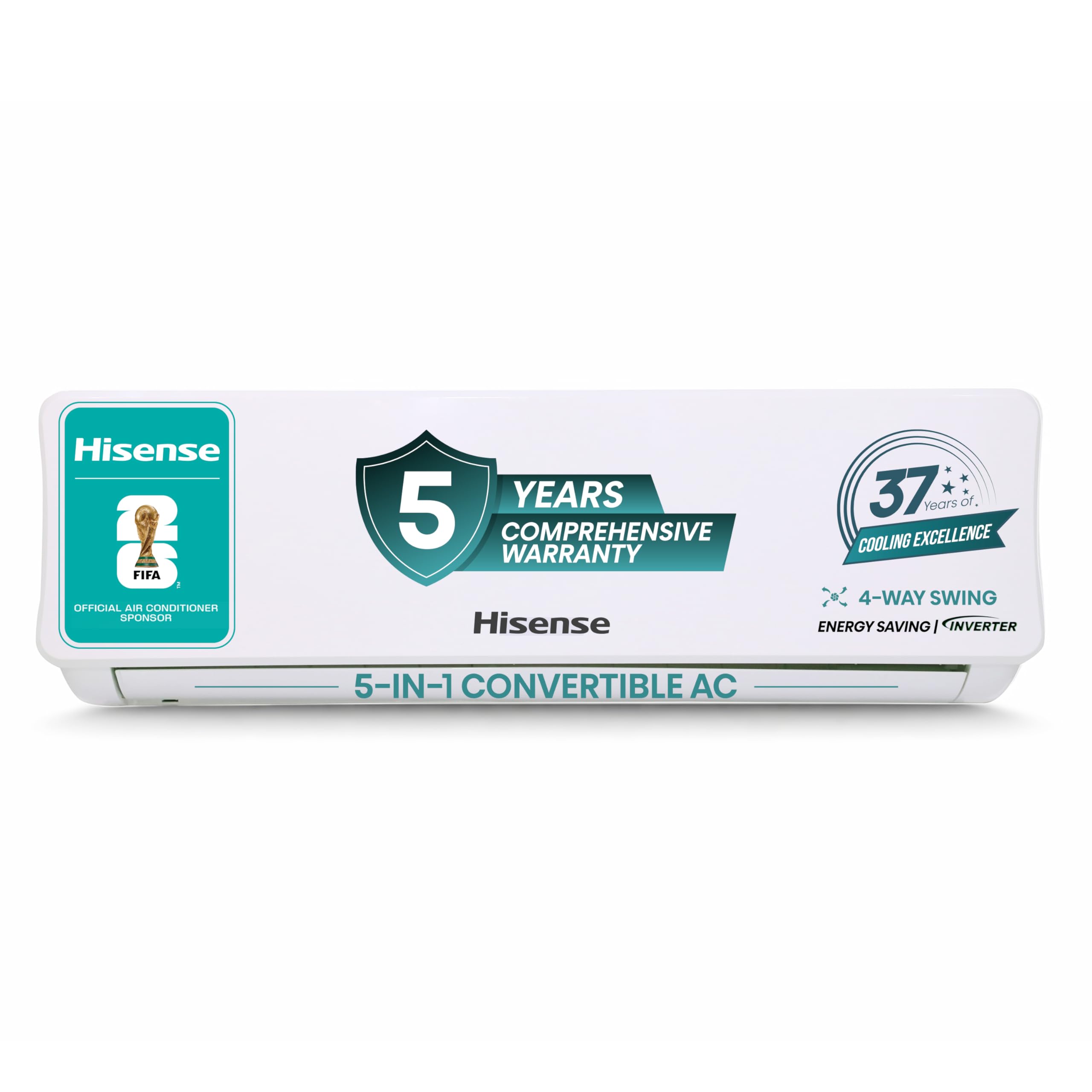 Hisense 1.5 Ton 3 Star Inverter Split Ac(Copper, 5In1 Convertible With Intelligent 4 Modes, Pm 2.5 Filter, Anti Corrosion, As