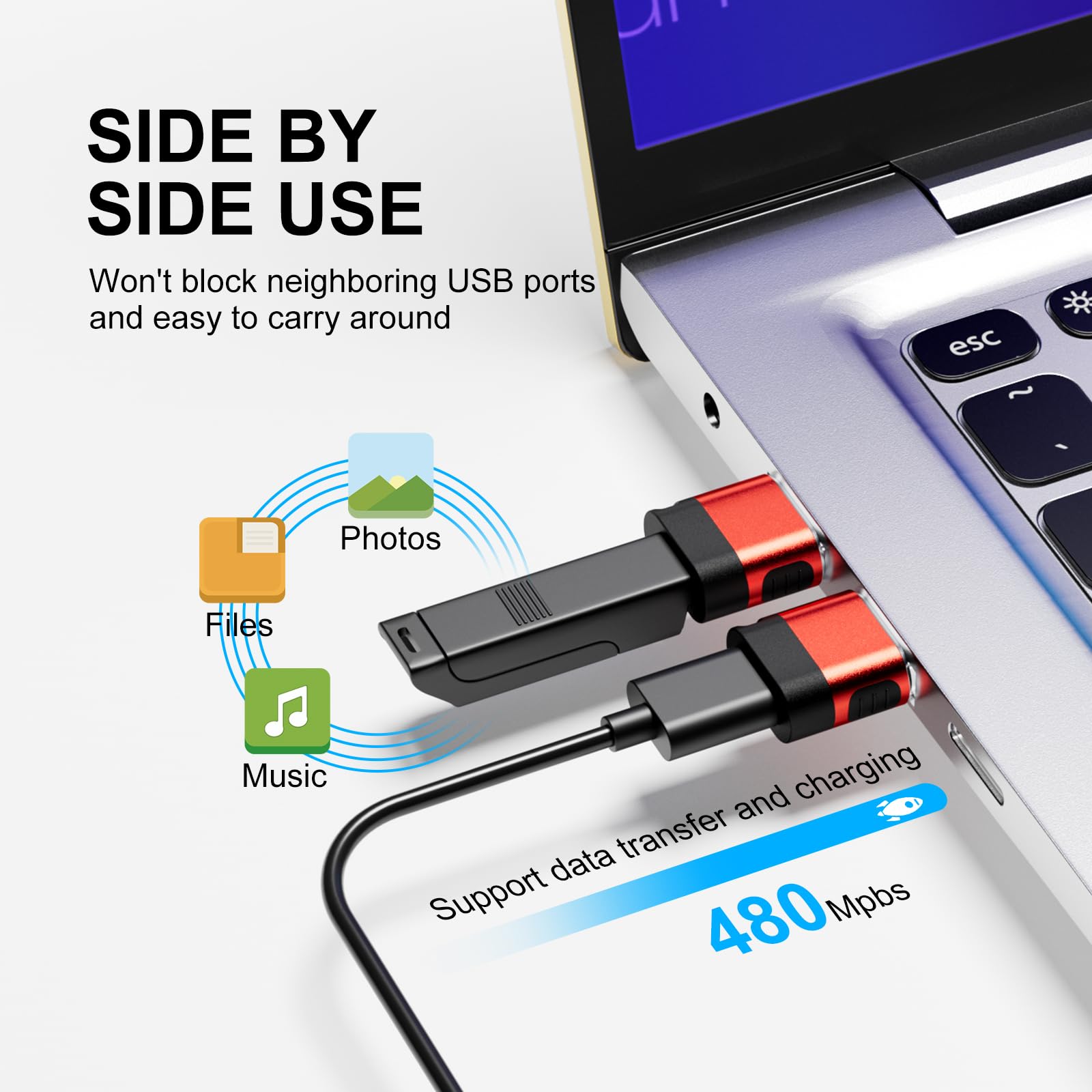Basenew Usb To Usb C Adapter 6 Pack,Usb A To Usb C Adapter,Usb To C Adapter,Usb Usbc Adapter,Usb A To Usb C,Usb C To Usb Charger