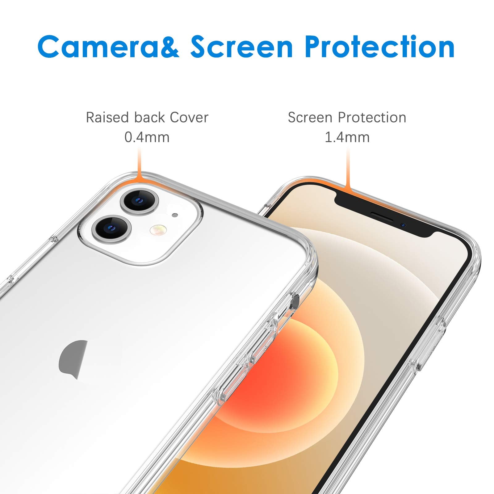 Jetech Case For Iphone 12/12 Pro 6.1 Inch, Non Yellowing Shockproof Phone Bumper Cover, Anti Scratch Clear Back (Hd Clear)