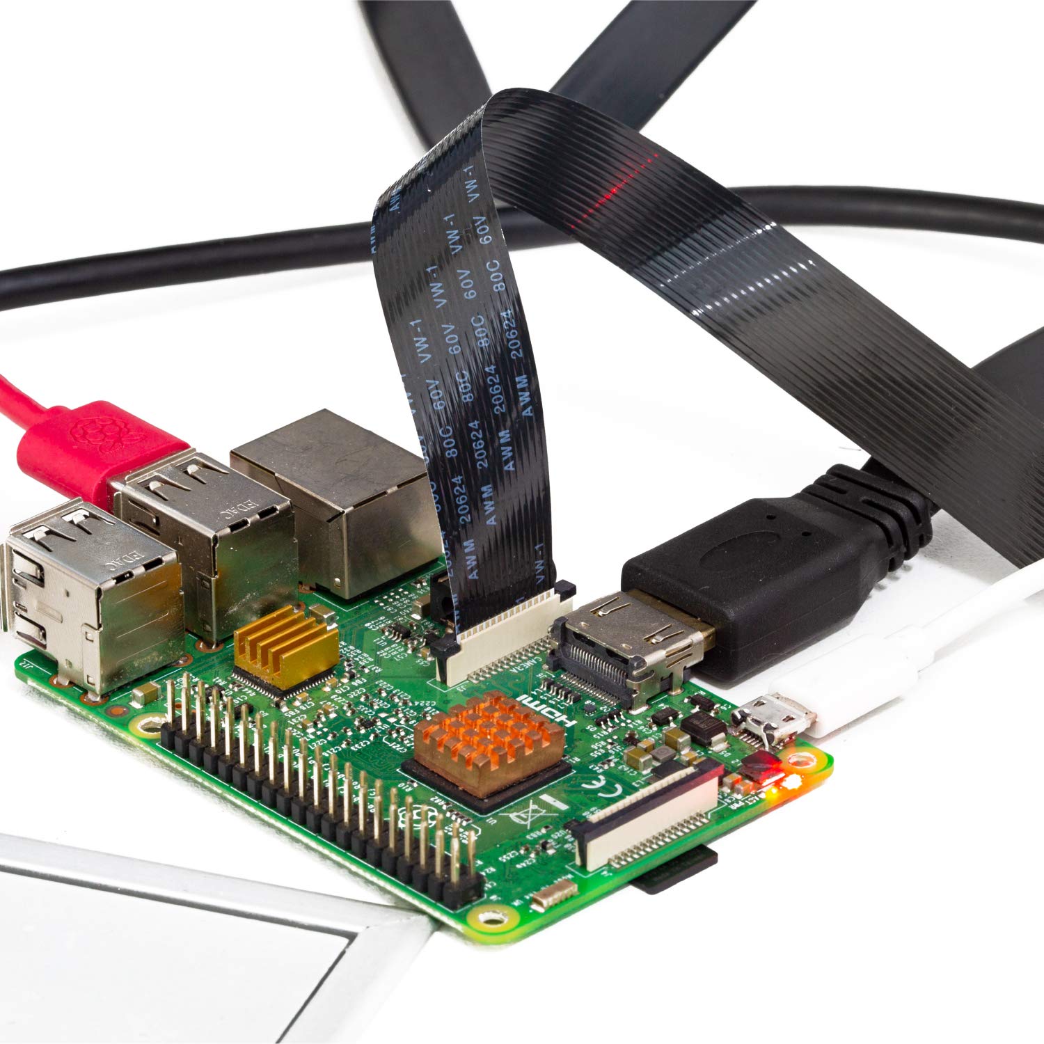 Arducam Pi Camera Cable, Octoprint Octopi Webcam, Monitor 3D Printer, 3.28Ft/100Cm Long Extension Flex Ribbon Cable For Raspberr