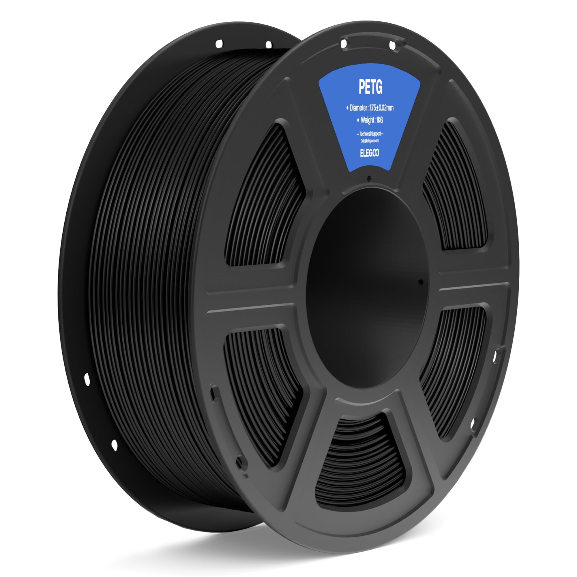 Elegoo Petg Filament 1.75Mm Black 1Kg, 3D Printer Filament Dimensional Accuracy +/  0.02 Mm, 1Kg Spool(2.2Lbs) Fits For Most Fdm