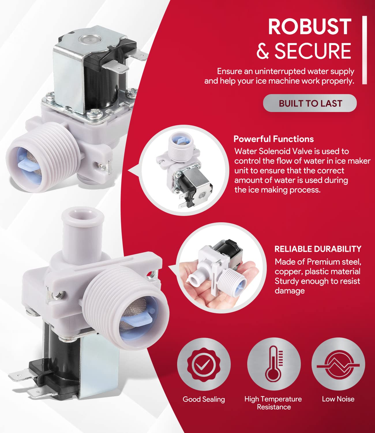 Replacement For Hoshizaki 3U0111 01 Water Valve, 120V, 60Hz, W/Mounting Nuts, J248 030