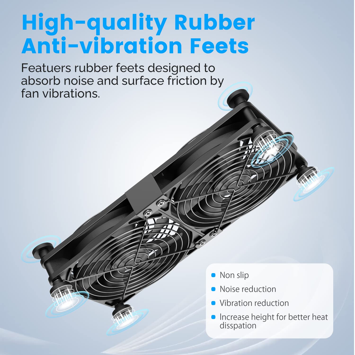 Eluteng Dual Cooling Fan High Speed Usb Fan(2050/2400/2750Prm) Adjustable 5V Usb Port Heatsink Fan For Playstation Router Laptop