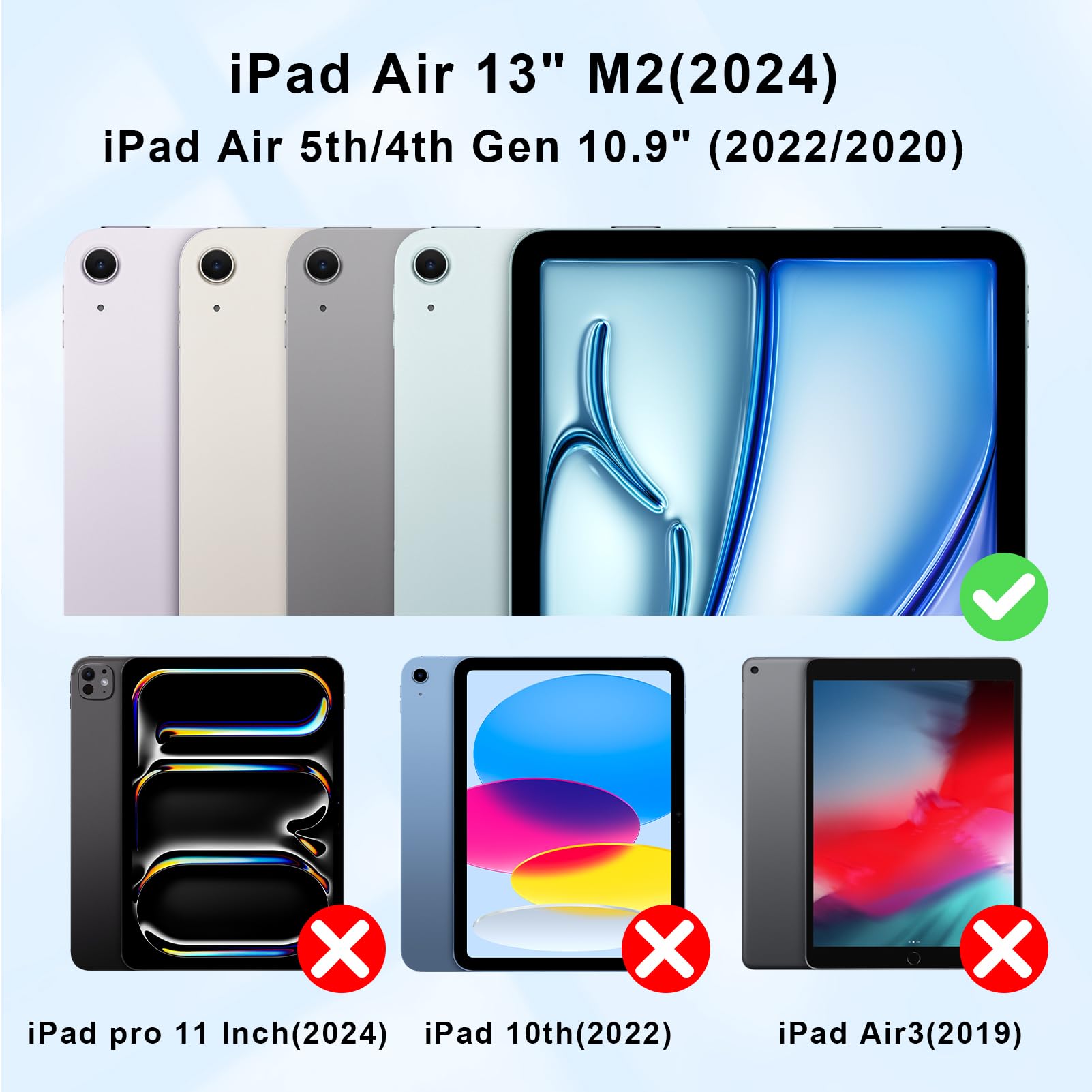 Sevrok Case For Ipad Air 13 Inch M2 (2024),Screen Leather Protector With Pencil Holder,Soft Leather Trifold Stand Magnetic Smart