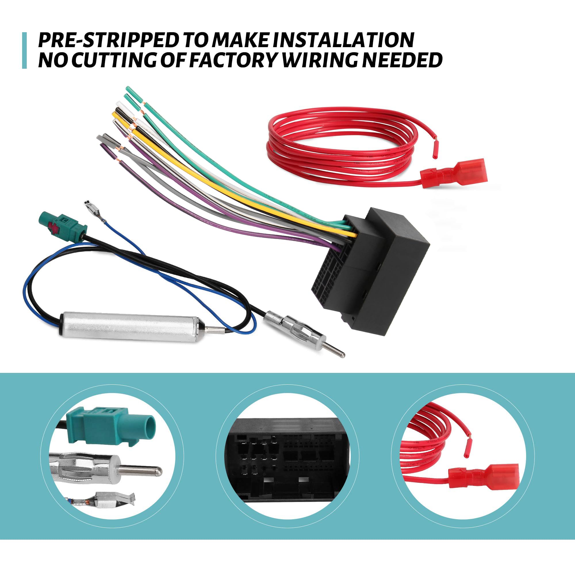 Basiker Car Stereo Radio Wire Harness And Antenna Adapter Combo Kit To Install An Aftermarket Radio Fit For 2013 Up Dodge Jeep Ram Vehicles