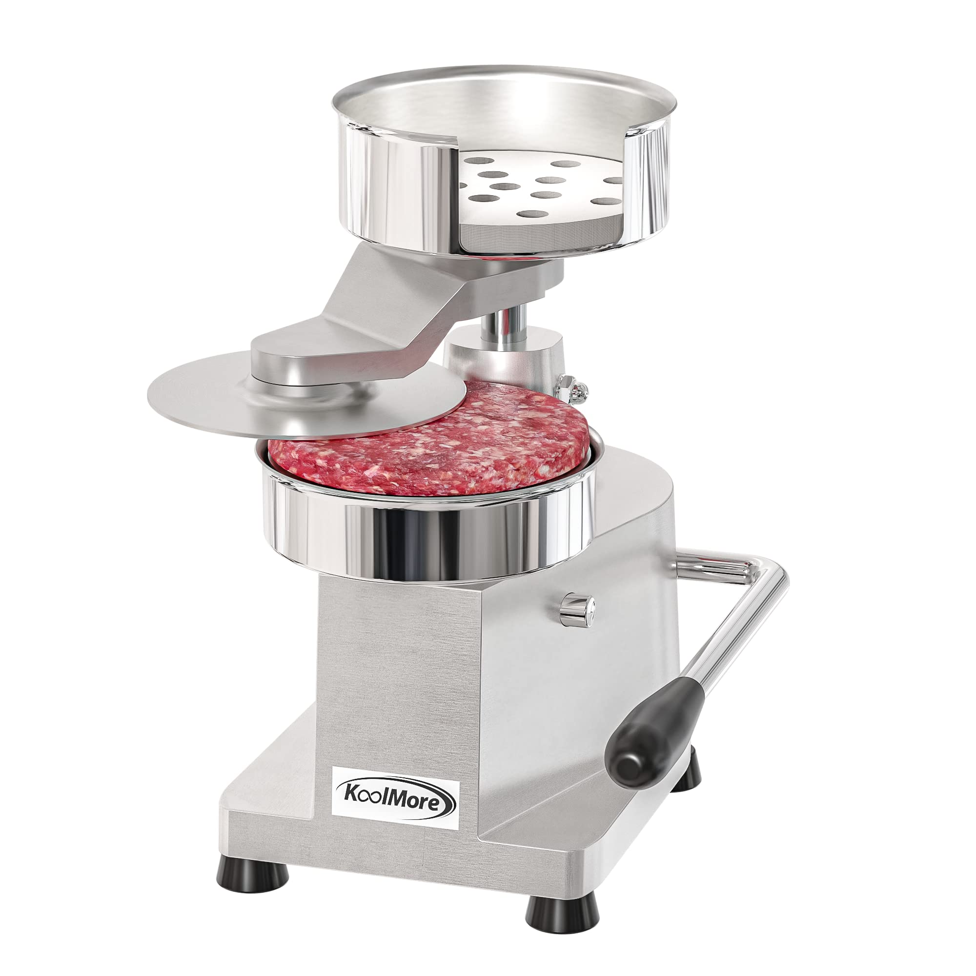 KoolMore Burger Press Patty Maker for 5    Hamburgers, Stainless-Steel Manual Forming Machine for Personal and Commercial Foods,