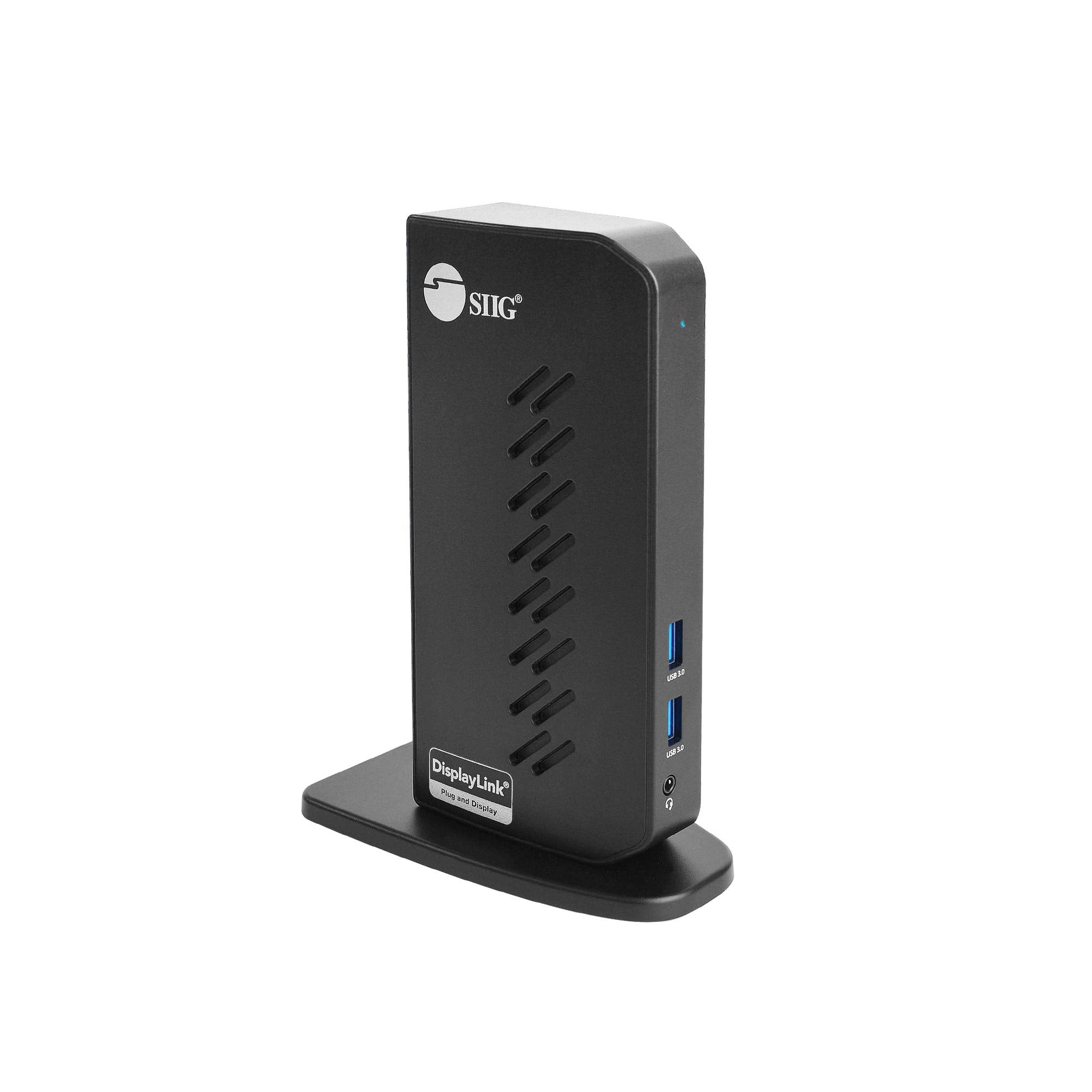SIIG USB 3.0 Dual Monitor Docking Station - Up to 1080p, 2X HDMI Ports, 2X USB 3.0 Ports, 4X USB 2.0, Gigabit Ethernet, 3.5mm He