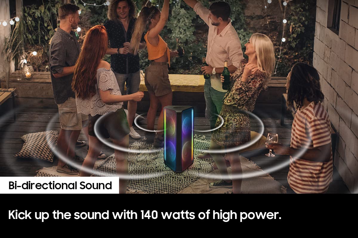 Samsung Mx-St40B Sound Tower High Power Audio, 160W Floor Standing Speaker, Bi-Directional Sound, Built-In Battery, Ipx5 Water R