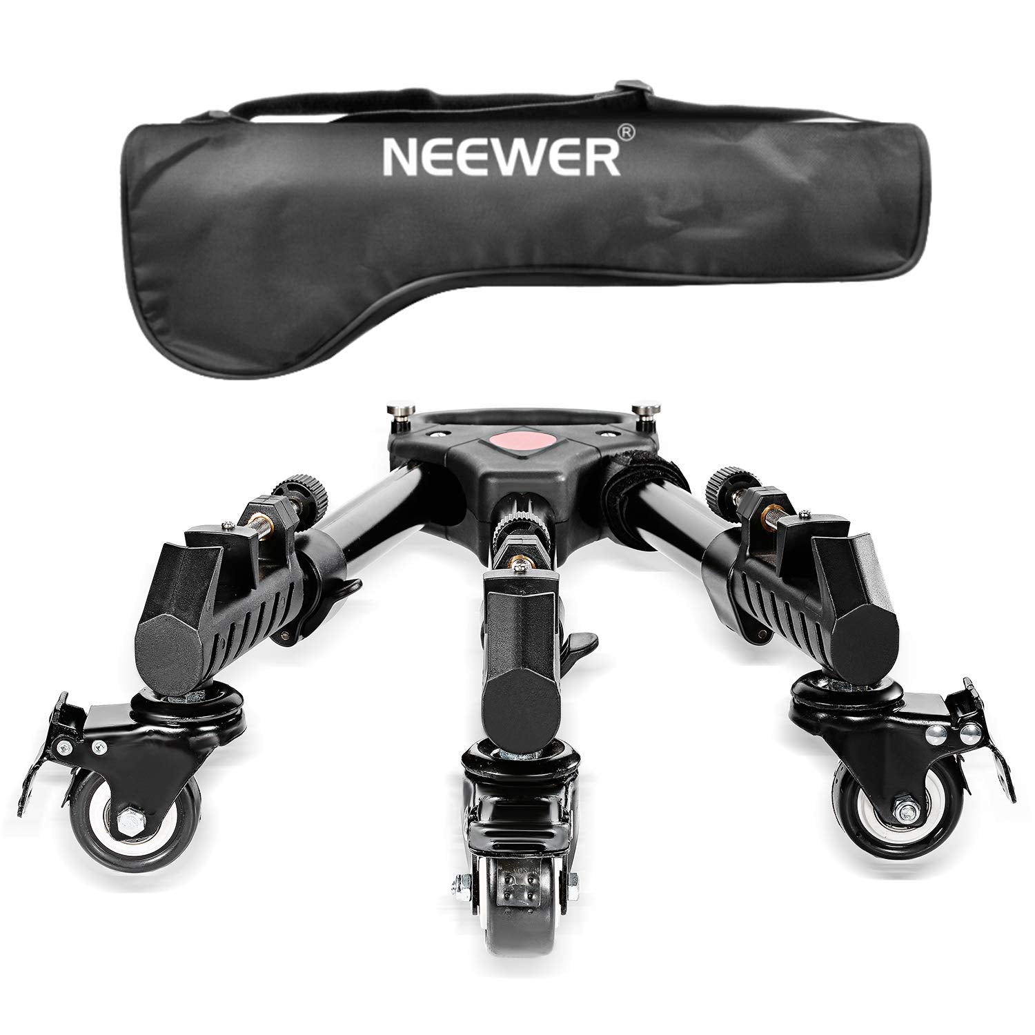 Neewer Photography Tripod Dolly, Heavy Duty 33Lbs Capacity Tripod Wheels With 2 Inch Rubber Wheels, Adjustable Leg Mount And Car