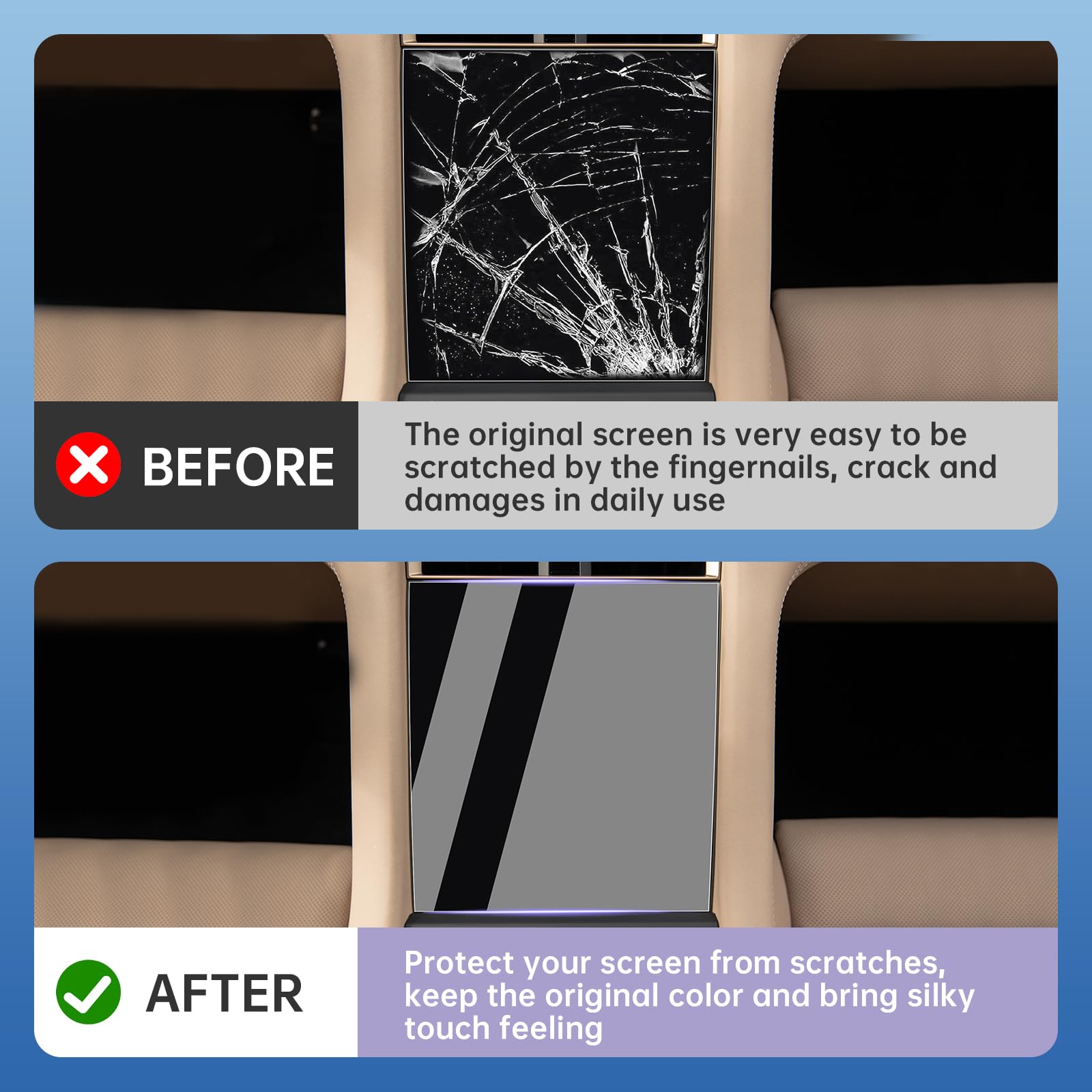 Zclinko Car Screen Protector Foils For 2020+ Porcshe Taycan Accessories Front Air Conditioner Screen Display Tpu Plastic Anti Scratch Center Control Touchscreen Protective Film 1Pcs(8.4 Inch)