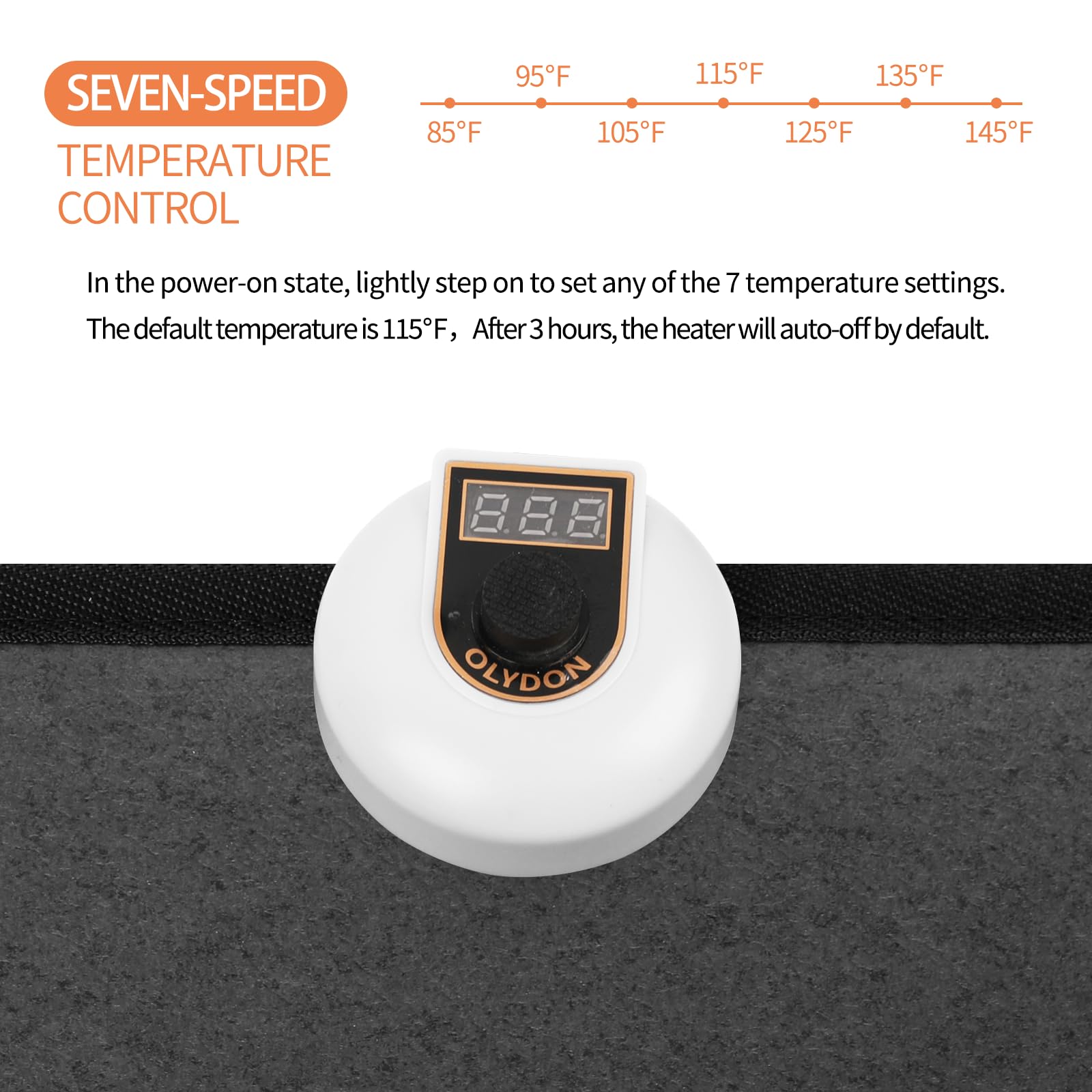 Electric Heated Floor Mats Under Desk, Heated Foot Warmer   110V Toes Warming Heater For Office And Home (Black)