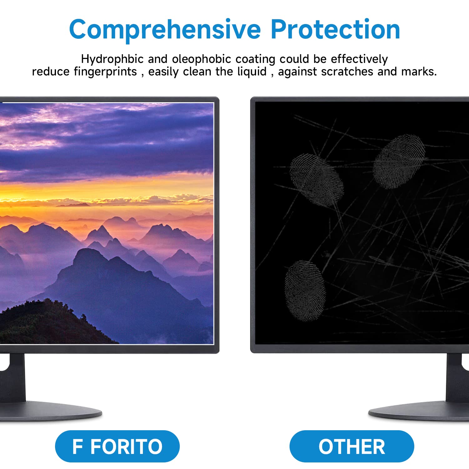 F Forito 2 Pack 27 Inch Anti Glare Matte Computer Screen Protector For 16:9 Monitor, Computer Screen Cover Compatible With 27''
