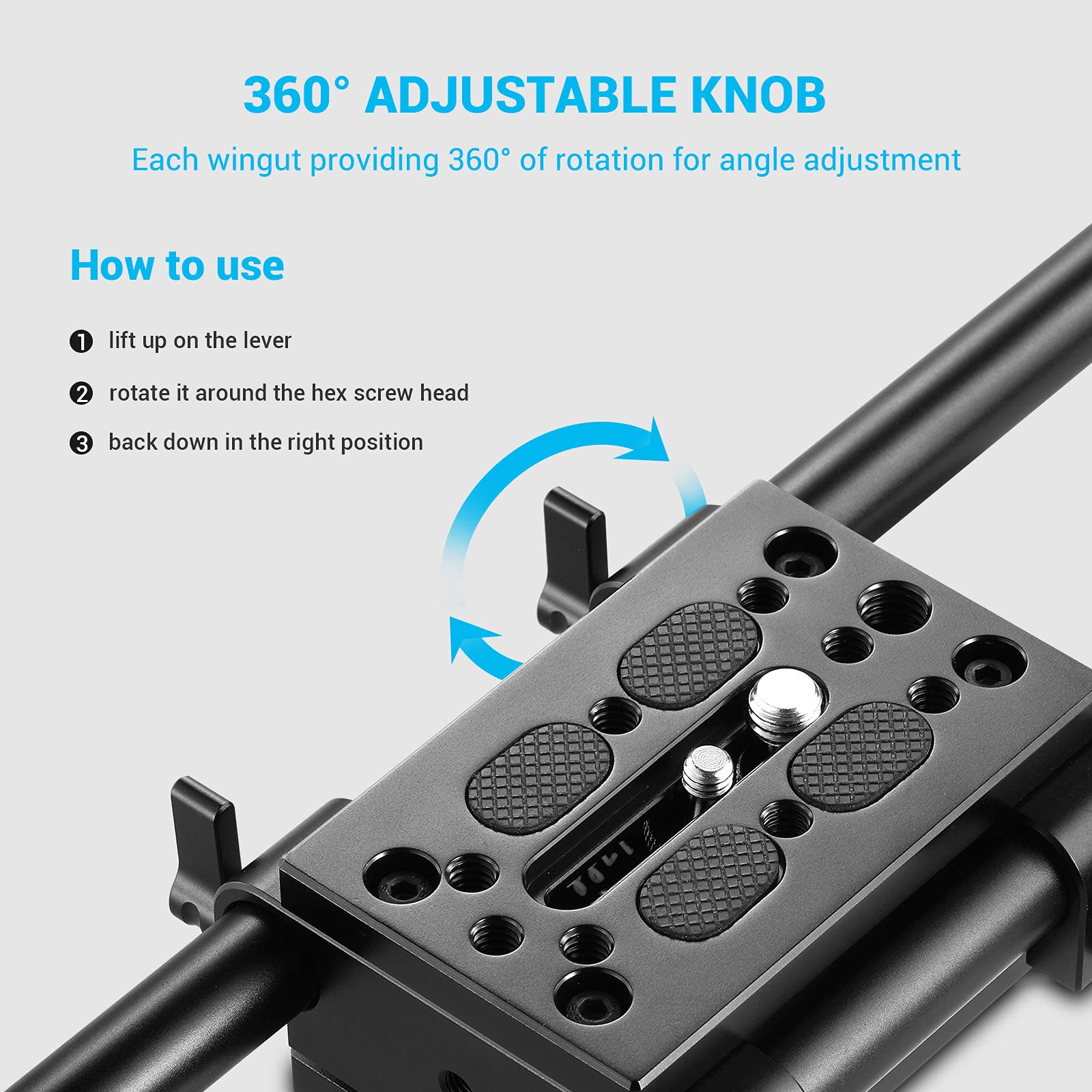 Smallrig Camera Tripod Mounting Baseplate W/15Mm Rod Clamp Rail Block For Tripod/Shoulder Support System   1798