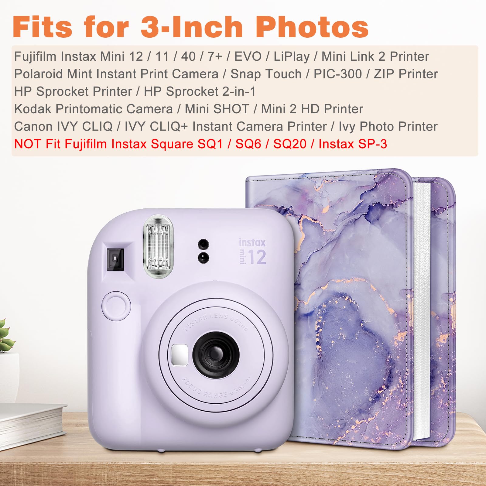 Fintie Small Photo Album For 2X3 Inch Film   104 Pockets Albums For Fujifilm Instax Mini 12/11/99/40/7+/Evo Instant Camera/Insta