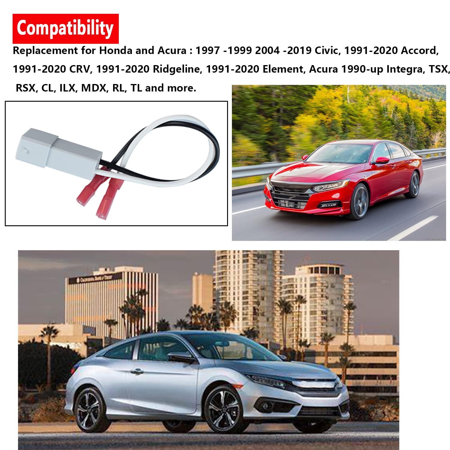 72 7800 Car Speaker Connector Speaker Wire Harness Replacement For Honda Civic Cr V Ridgeline Accord Element Acura Integra Tsx R