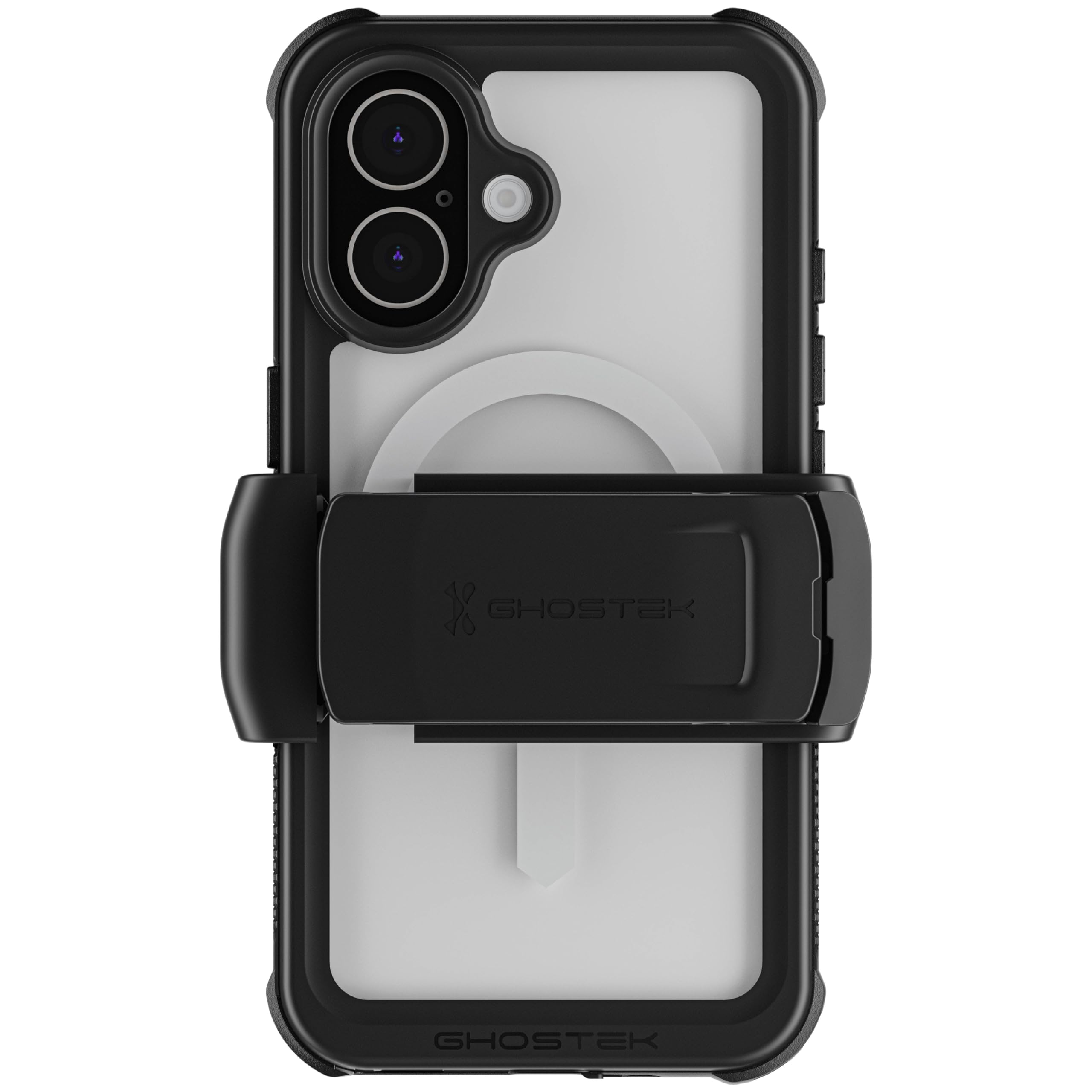 Ghostek Nautical Waterproof Apple iPhone 16 Case with Holster Belt Clip - Screen and Camera Protector, MagSafe Compatible, Rugge