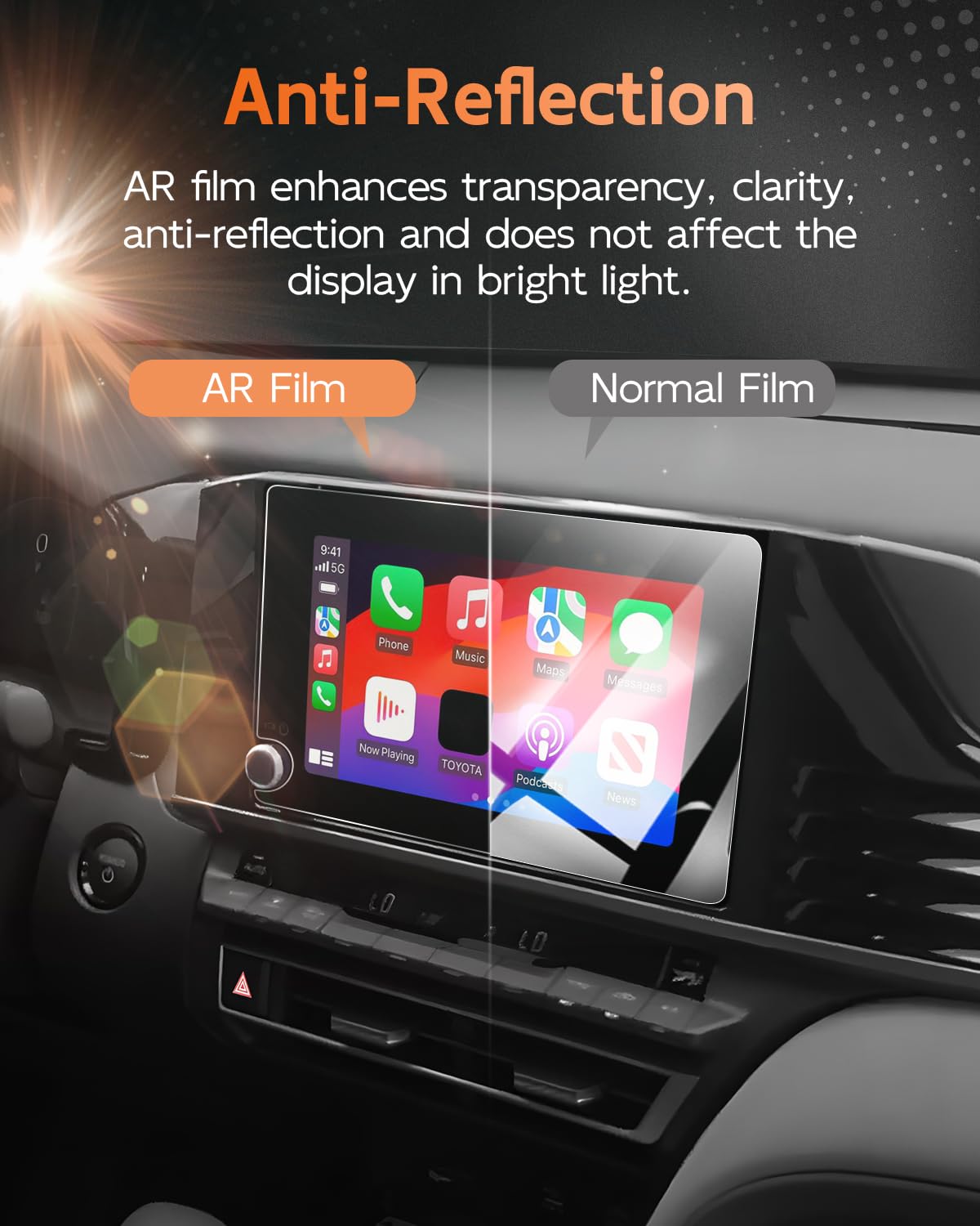 Cdefg (2Pcs 2025 Camry Anti Reflection Screen Protector For 2025 Toyota Camry Accessories 8' Touchscreen Cover For 2025 Camry Le/Se, Ultra Clear Anti Glare 2Pcs