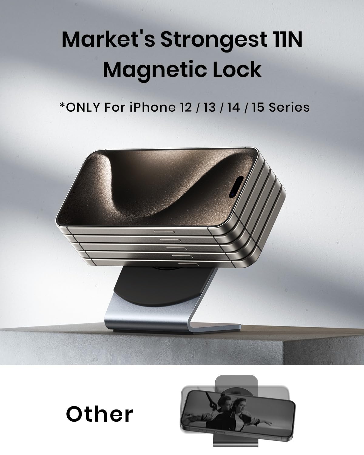 Iniu For Magsafe Charger, 15W Fast Charging Magnetic Wireless Charger Stand, Travel Essential Wireless Charging Station With Sle