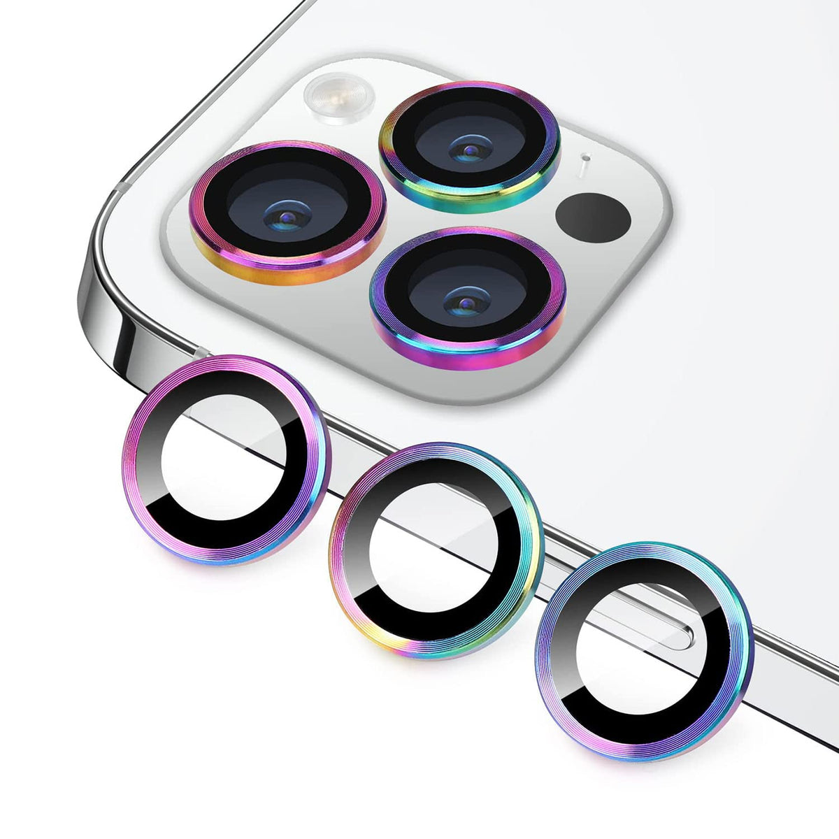 Hsefo Compatible With Iphone 13 Pro For 13 Pro Max Camera Lens Protector, Anti-Scratch Lens Cover 9H Tempered Glass Metal Camera