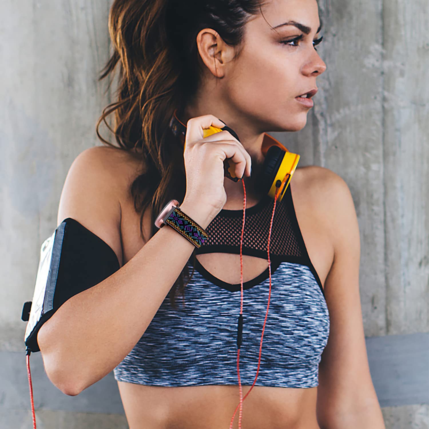 Lerobo Elastic Bands Compatible With Samsung Galaxy Watch Active 2 Bands/Galaxy Watch 4 Band & Galaxy Watch 5 Band 40Mm 44Mm/Galaxy Watch 5 Pro Bands 45Mm,20Mm Soft Adjustable Nylon Breathable Band