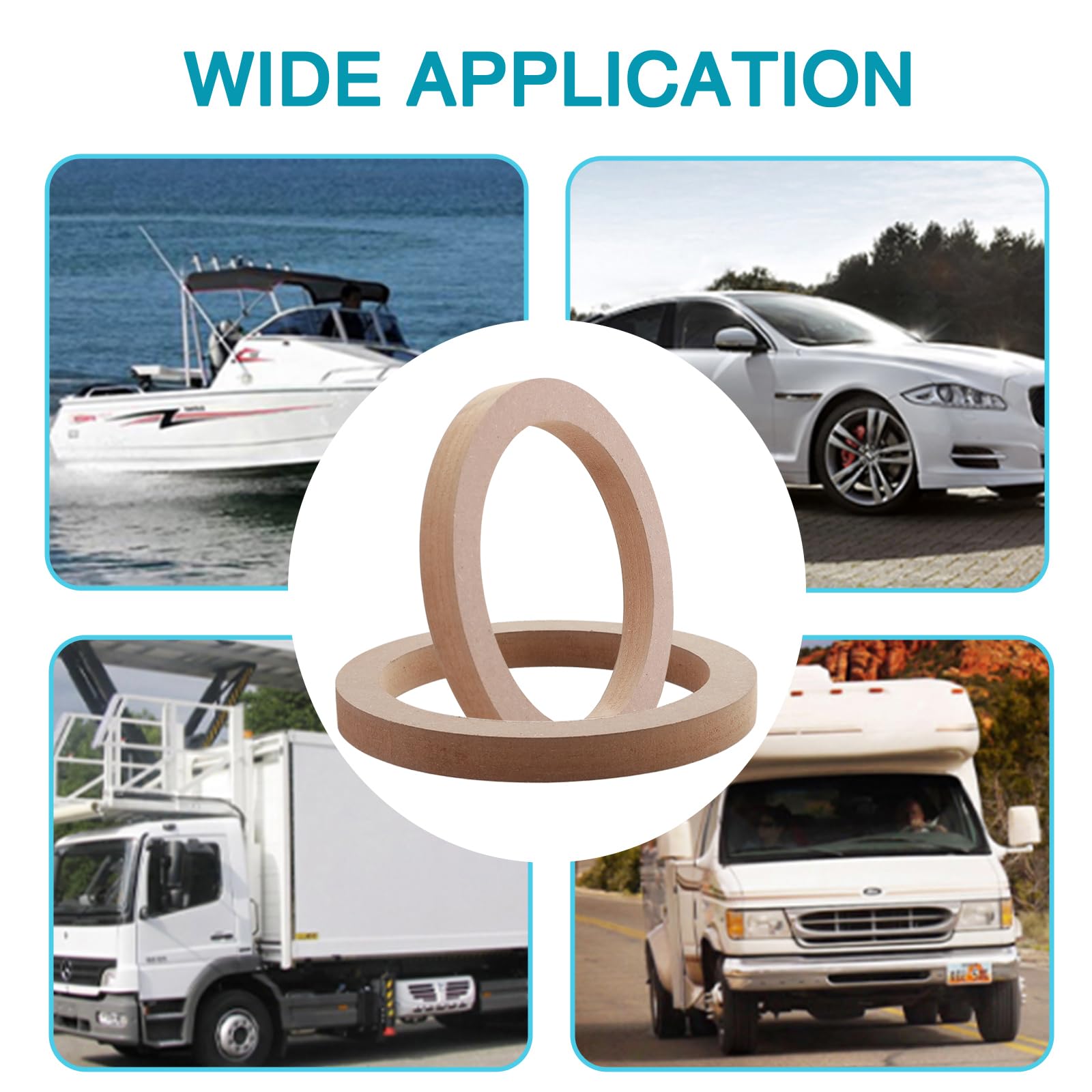 Aicars Universal 6.5 Speaker Spacer: 2  6.5 Speaker Spacer Wooden Mdf Speaker Rings For Cars/Boats/Trucks/Rv