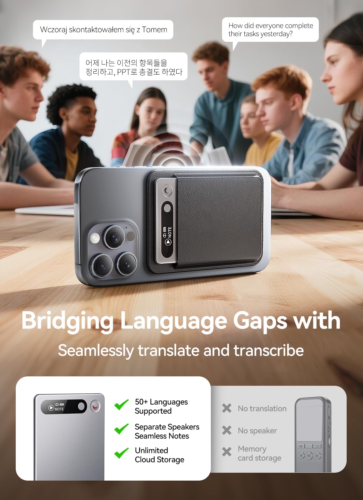 Ai Voice Recorder With App Control, Advanced Ai Technology For Transcription & Summarization, 64Gb Memory, Magnetic Case, Suppor