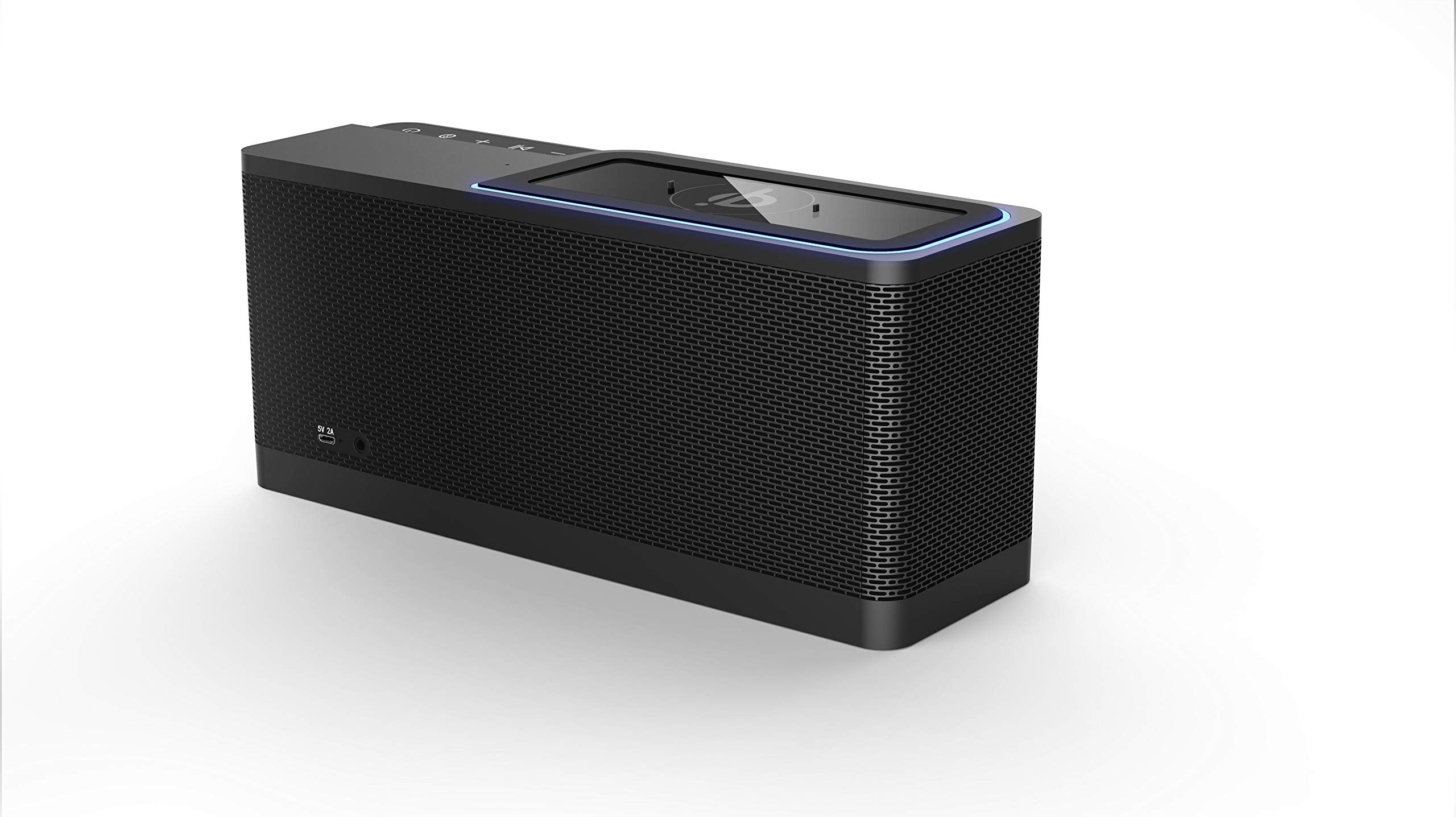 Emerson Er-Btw100 Portable Bluetooth Speaker With 20 Watt Stereo, Qi Wireless Charging, Hands Free Calling And Additional Usb Ch