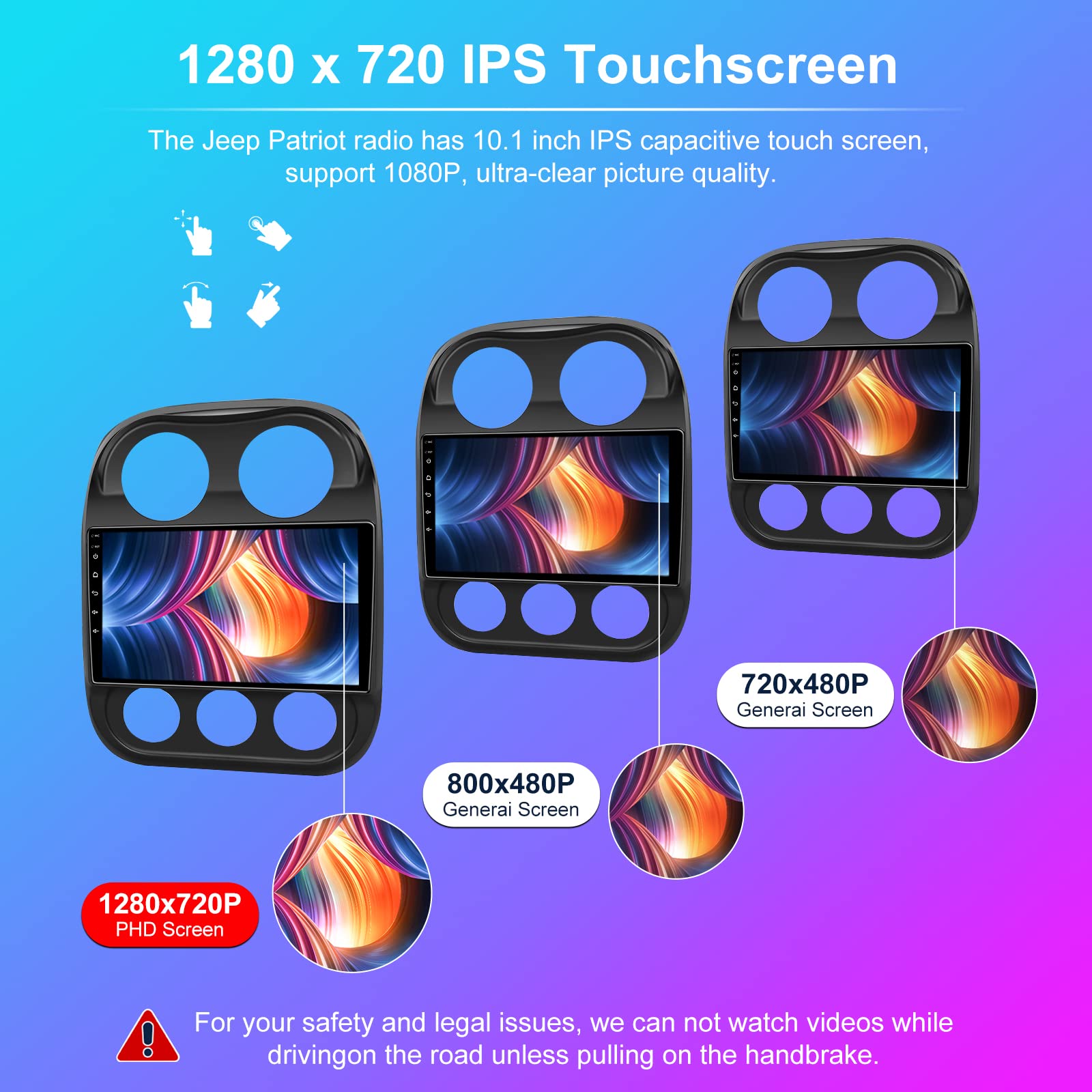 [4G+32G] Android 13 5Gwifi Car Radio Stereo For Jeep Compass Patriot 2010 2016 With Wireless Carplay Android Auto, 10.1 Inch Tou