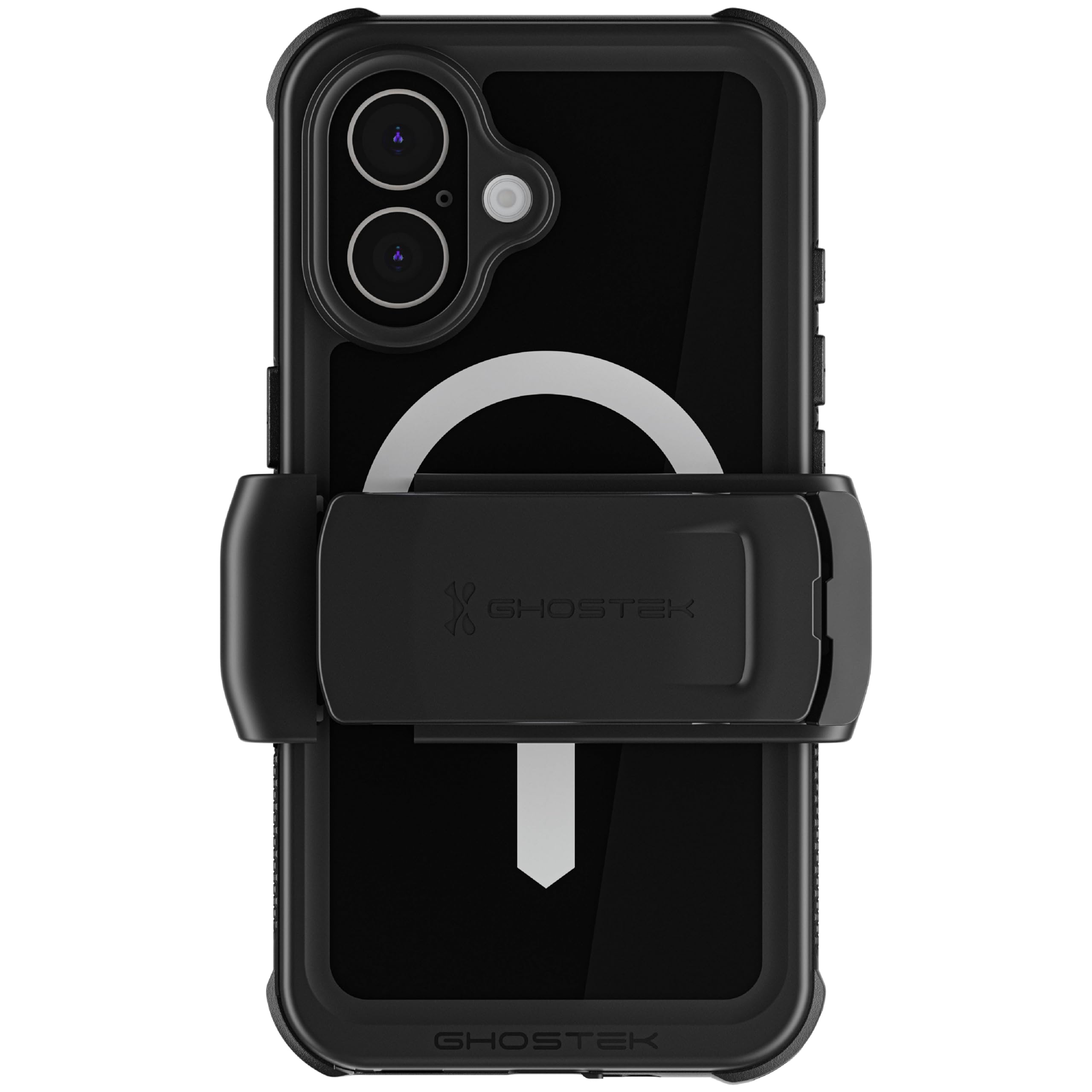 Ghostek Nautical Waterproof iPhone 16 Case with Belt Clip Holster - Screen and Camera Protector, Apple MagSafe Compatible, Rugge