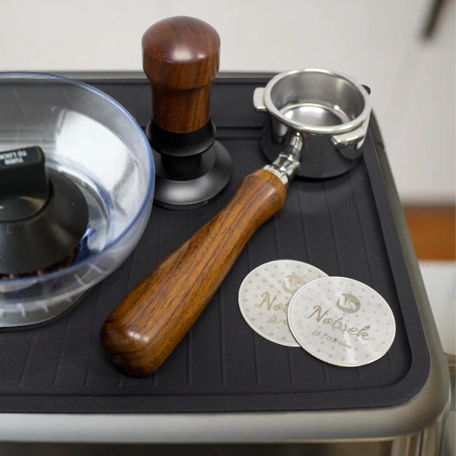 Coffee Mat For Breville 878/881, Espresso Tamper Mat, Food Grade Silicone Non Slip, 11.42In X 9.53In, Waterproof Heat Resistant,