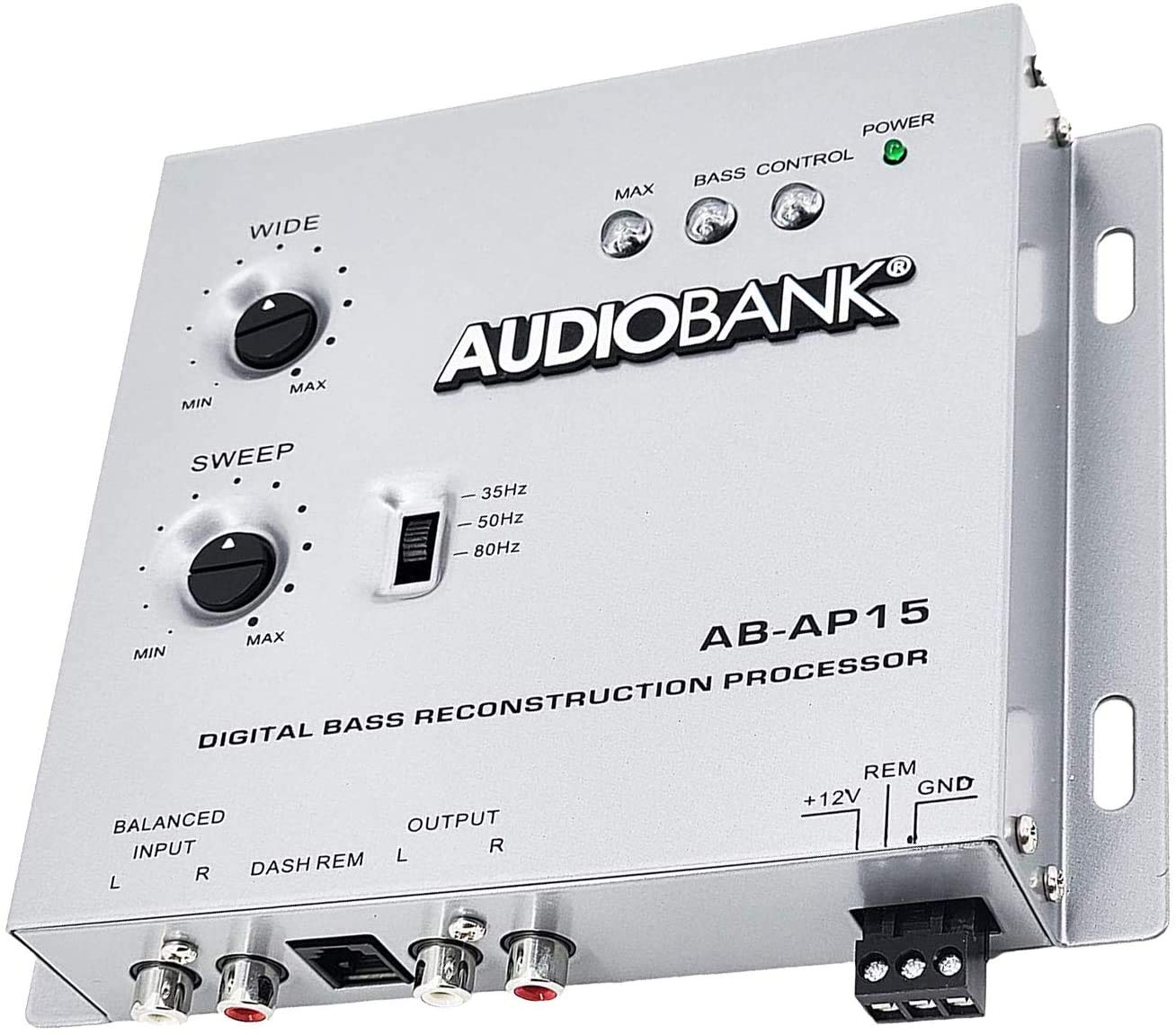 Audiobank Ap15 1/2 Din Car Audio Digital Bass Processor, Sound Restoration & Crossover For Car Subwoofer With Bass Knob/Input Le
