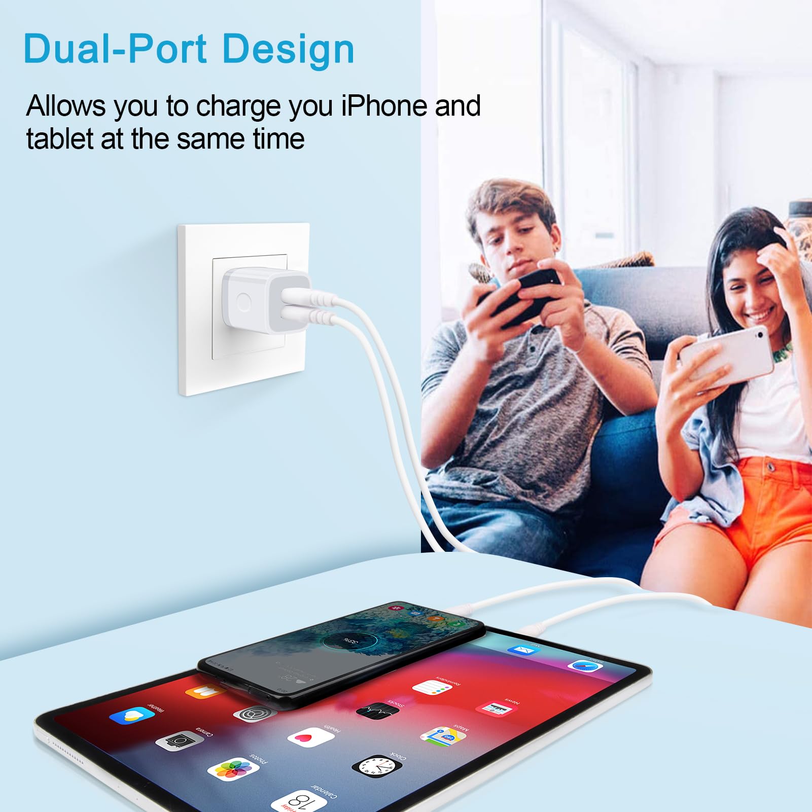 Usb Wall Charger,Charging Block,5Pack 2.1A Quick Dual Port Plug Charger Box Cubes For Iphone 14 13 12 11 Pro Max Xr 8 7 6 Plus,S