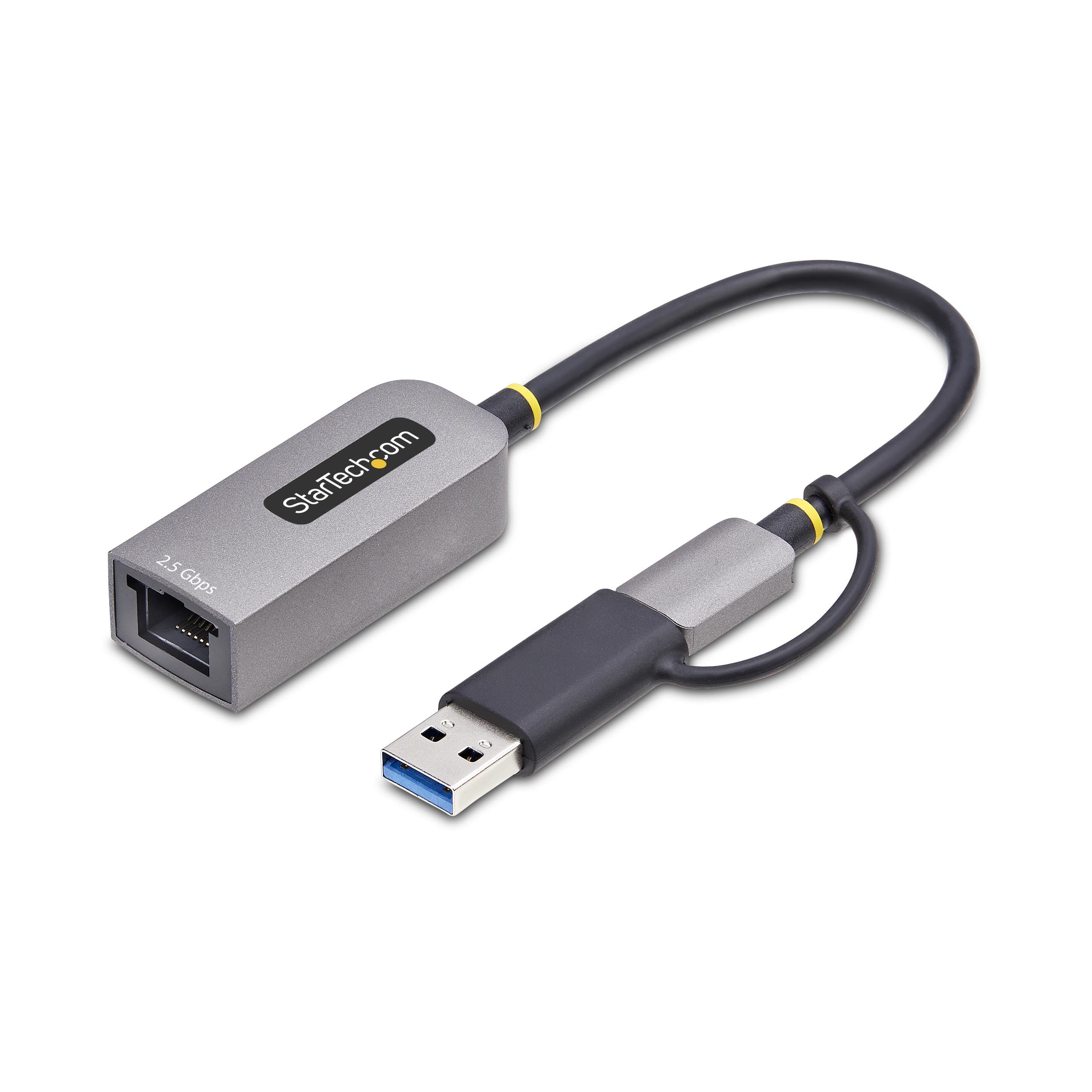 Startech.Com 2.5Gbe Usb C To Ethernet Adapter With Usb A Converter, Nbase T Nic, Usb 3.0 Type C 2.5/1G Multi Speed Network