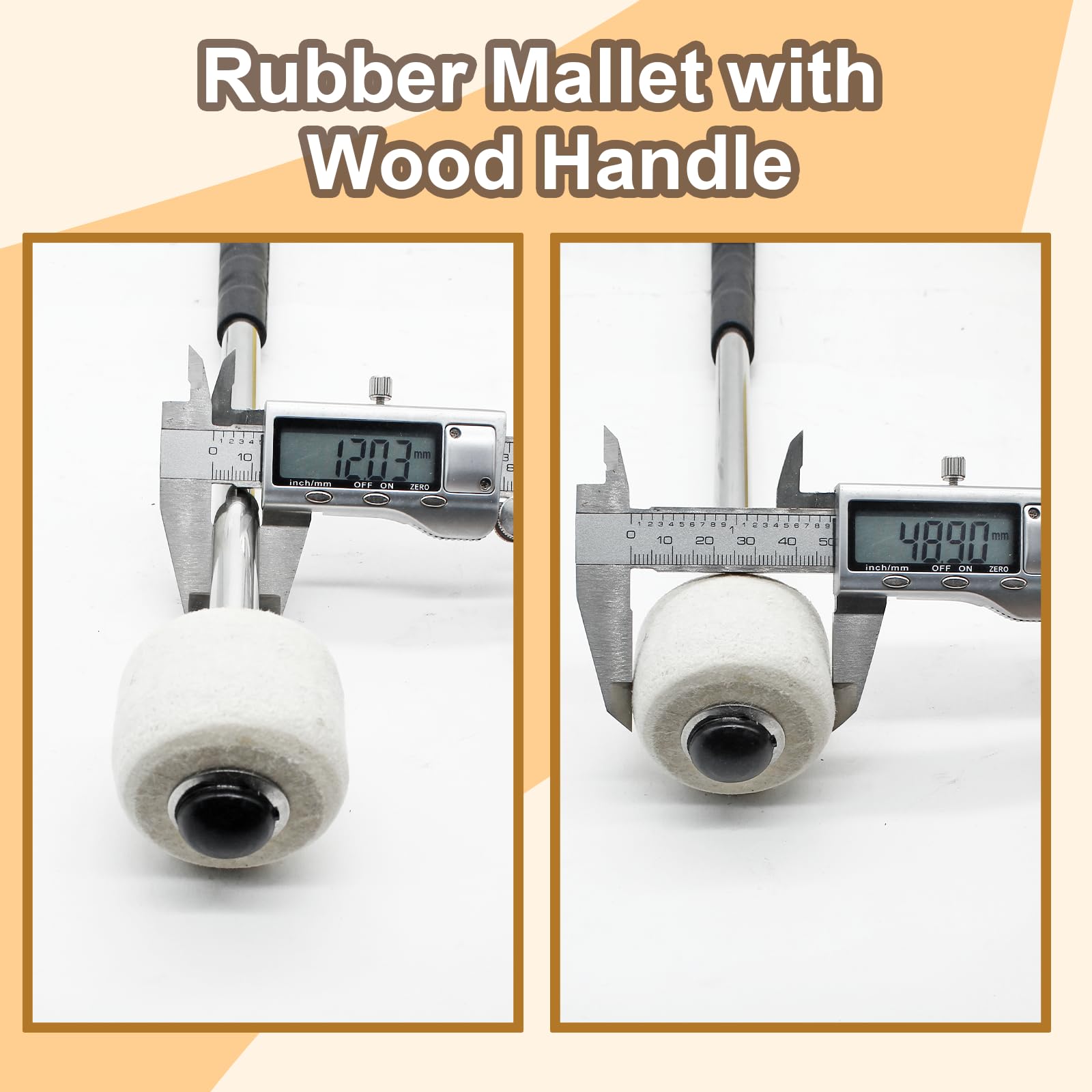 Luomorgo 2 Pcs Marching Bass Drum Mallets, Wool Felt Drum Mallets Percussion With Stainless Steel Handle, 12 Inch Drum Mallets S