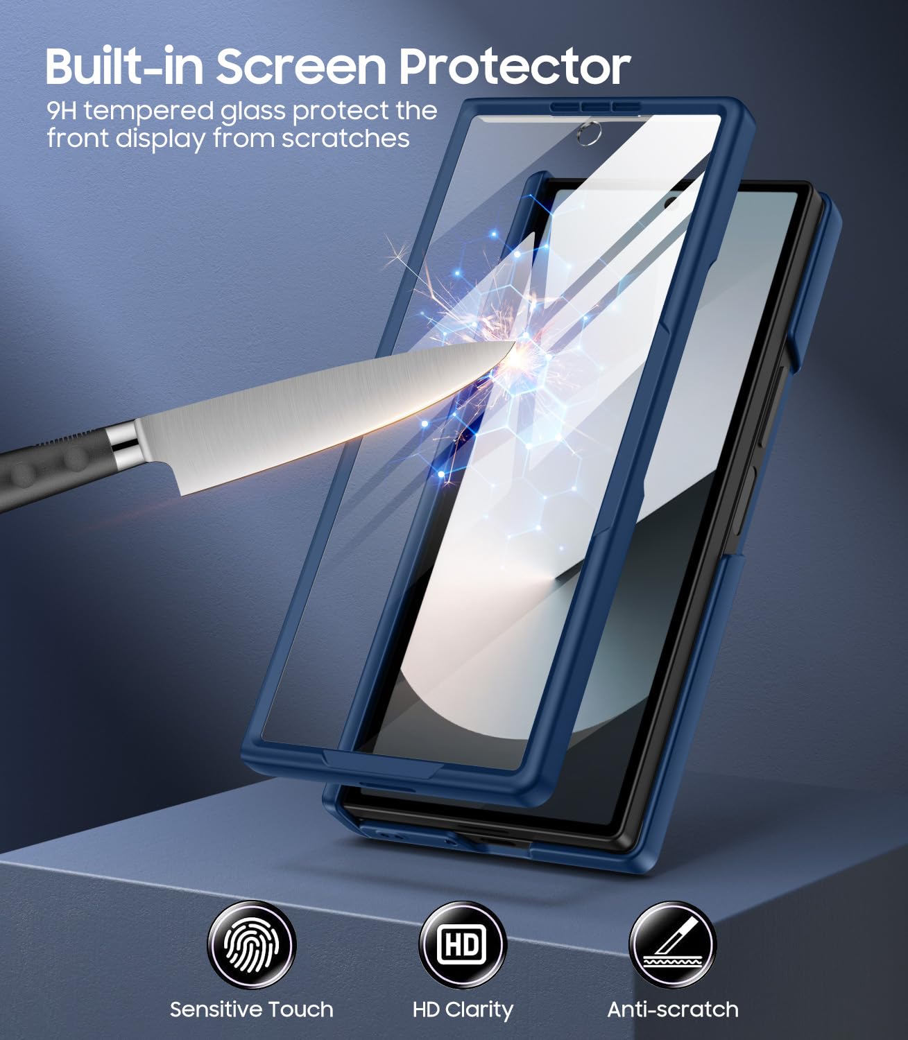 Makavo For Samsung Galaxy Z Fold 6 Case With S Pen Holder, Front Screen Protector, Hinge Protection, Compatible With Magsafe, Fo