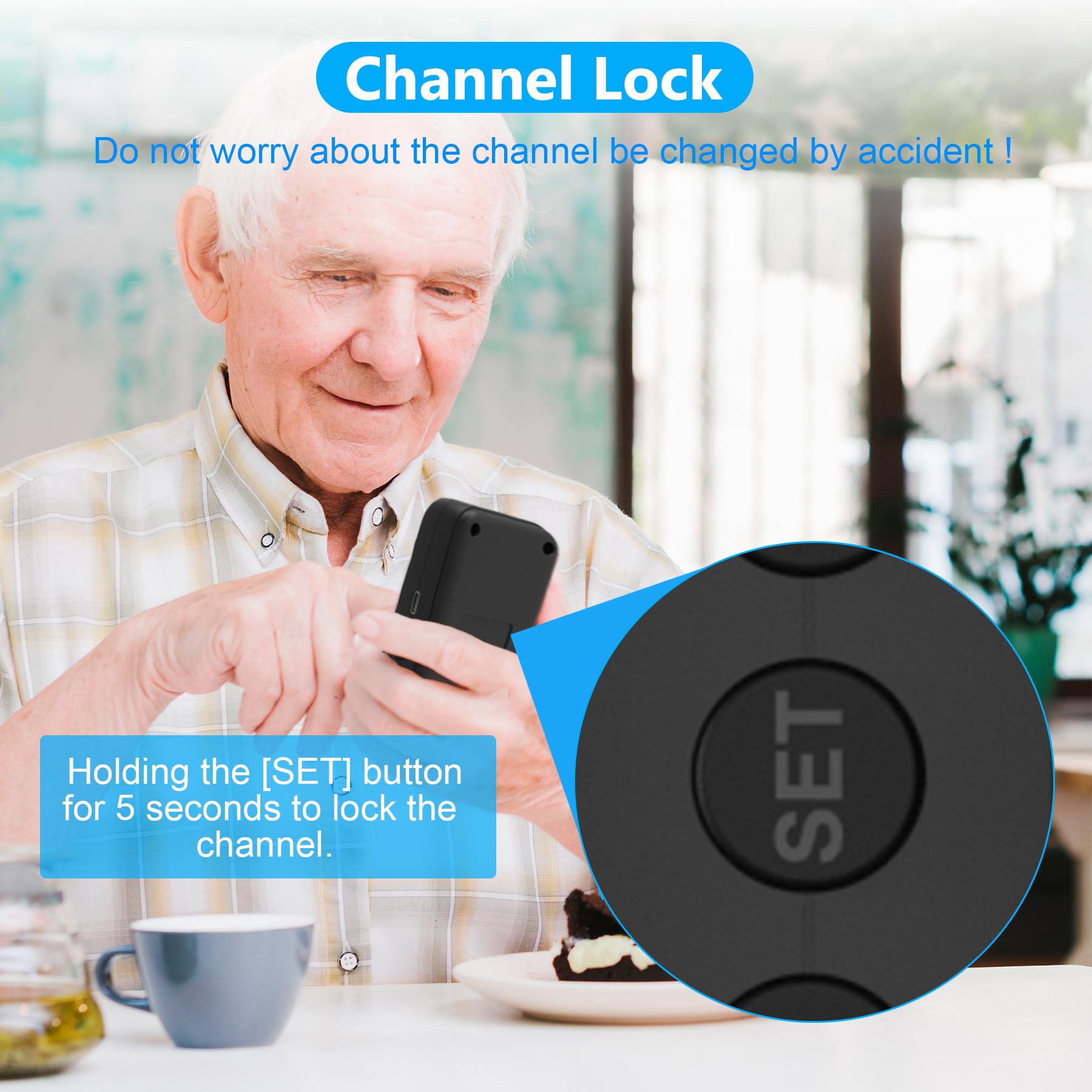 Chunhee Intercoms Wireless For Home 16 Channels Long Standby Caregiver Wireless Intercom System For Elderly 1640Ft Portable Inte