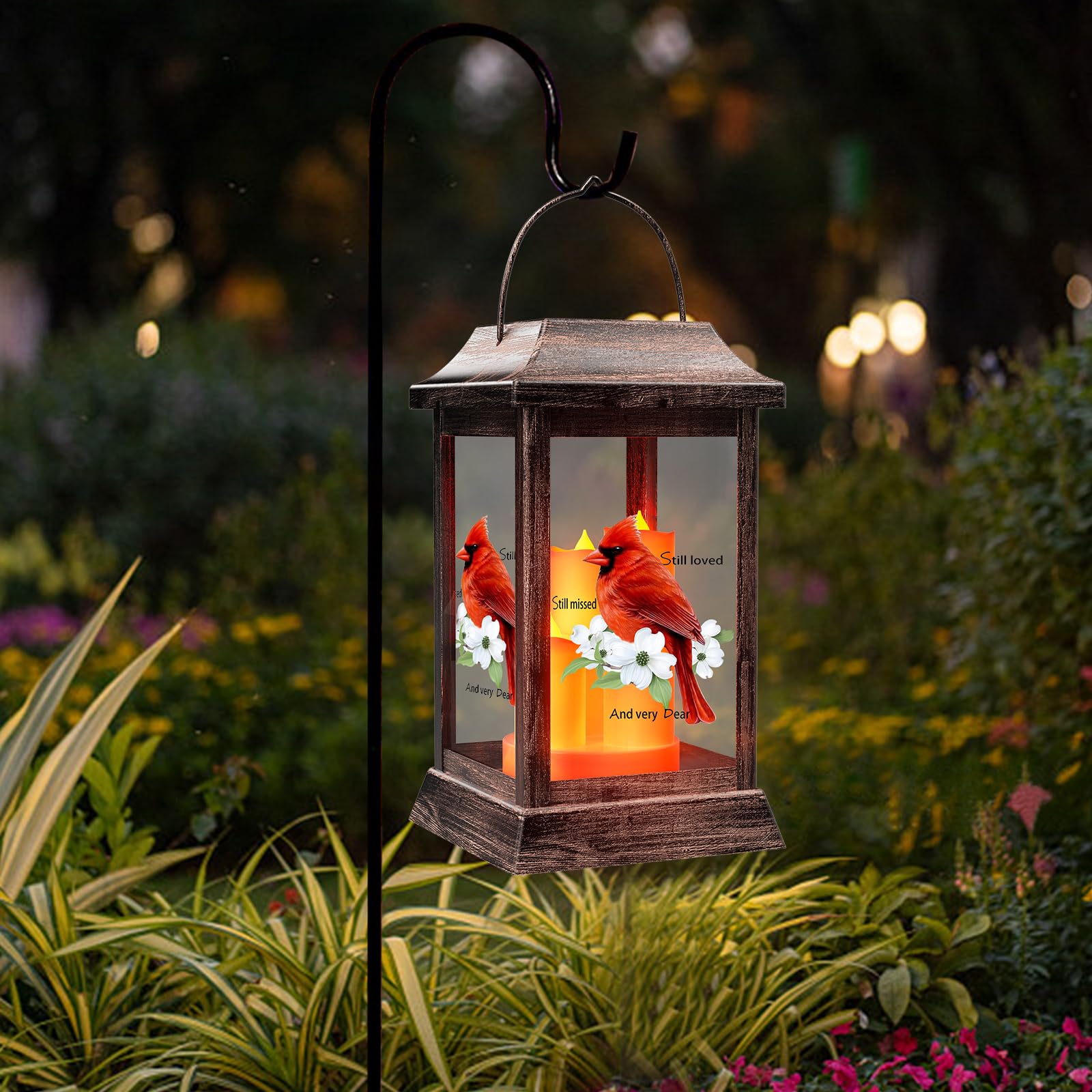 Solar Lanterns, Outdoor Hanging Lanterns, Metal Cardinal Solar Lights, Waterproof Decorative Lantern Garden Decor For Outside Po