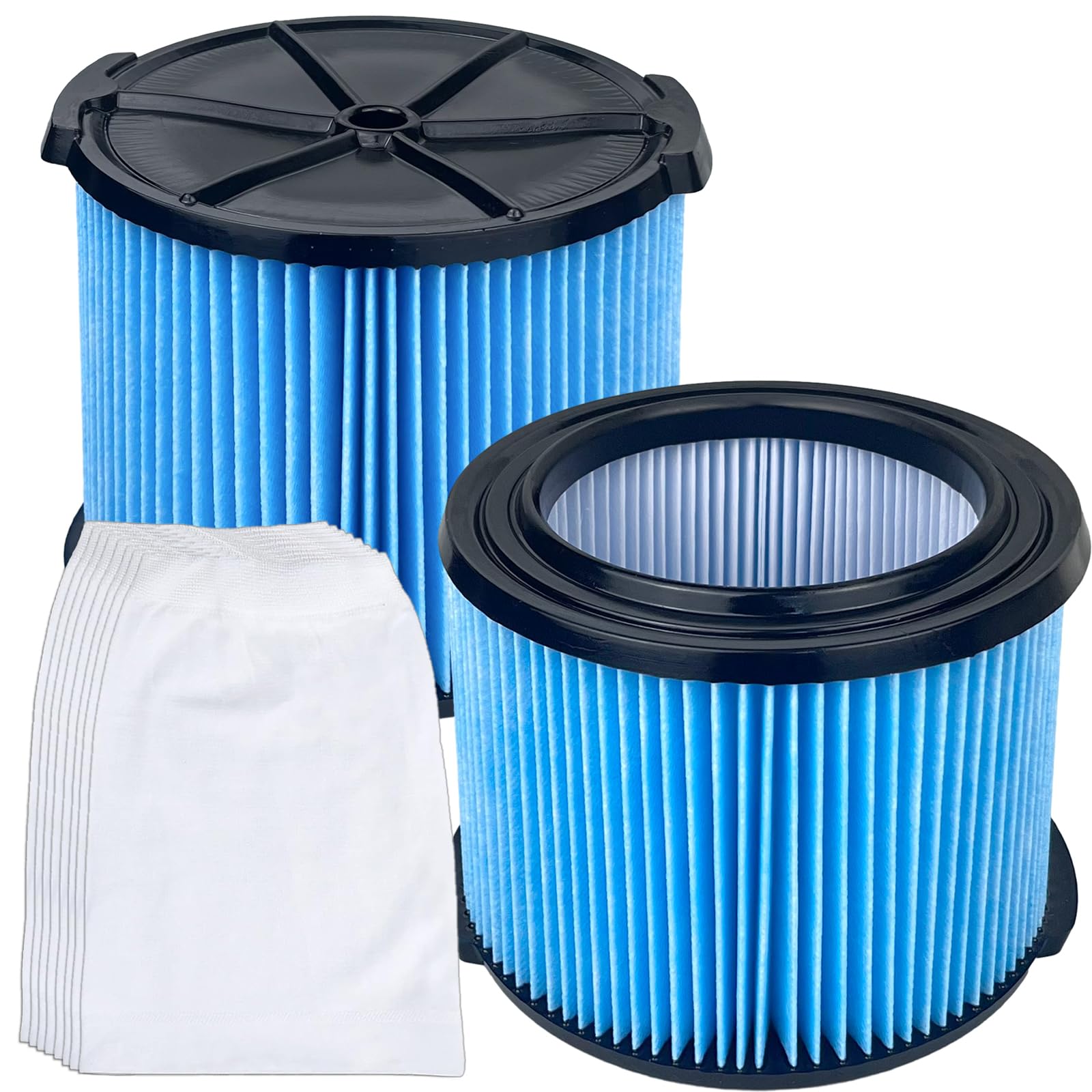 Zibopon Vf3500 Shop Vac Filters Compatible With Ridgid 3 4.5 Gallon Wet/Dry Vacuum, 3 Layer Fine Dust Filter, 2 Pack