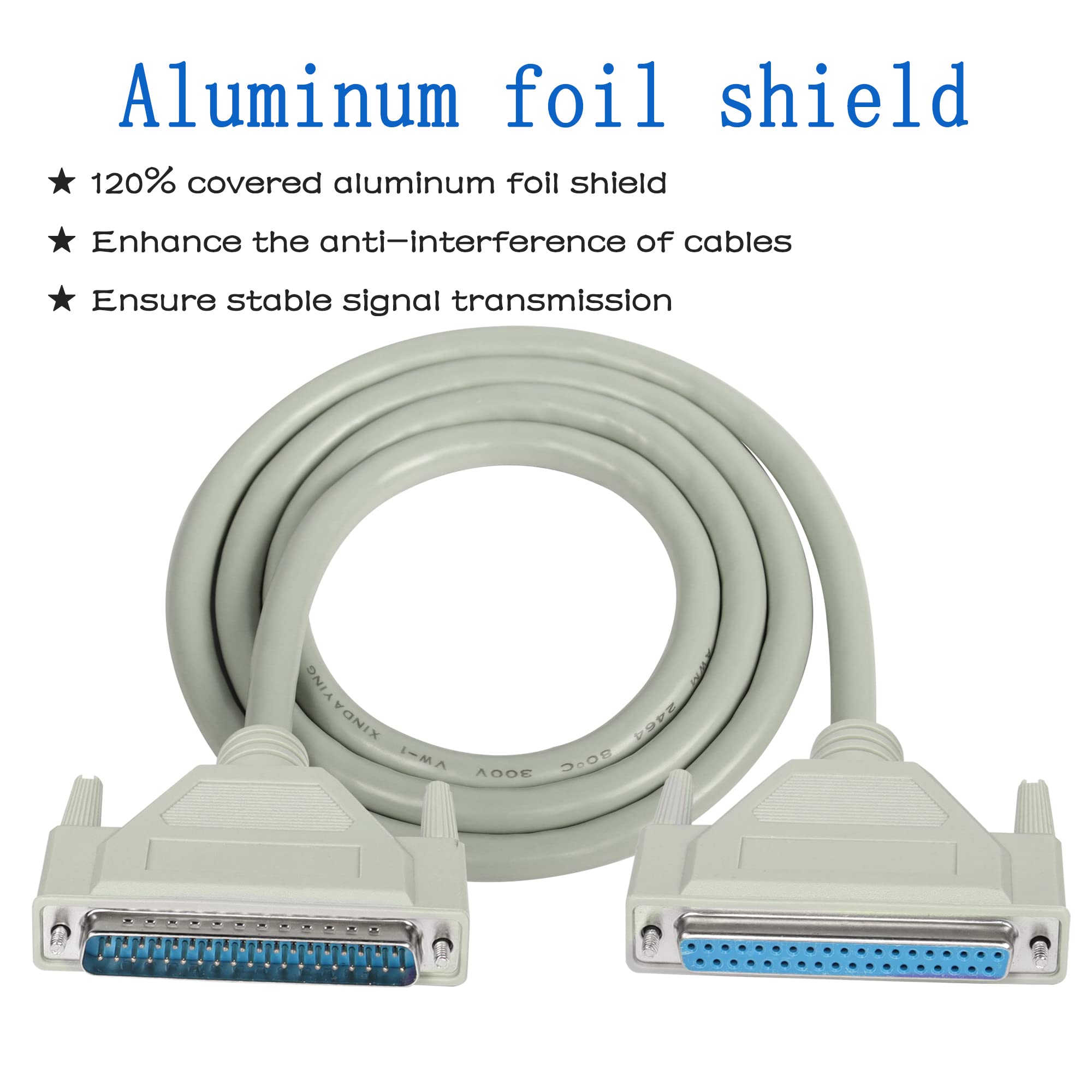 Meiriyfa Db37 37Pin Extension Cable Serial D Sub 37 Pin Printer Parallel Connector Cable Pure Copper Core For Engineering Wiring